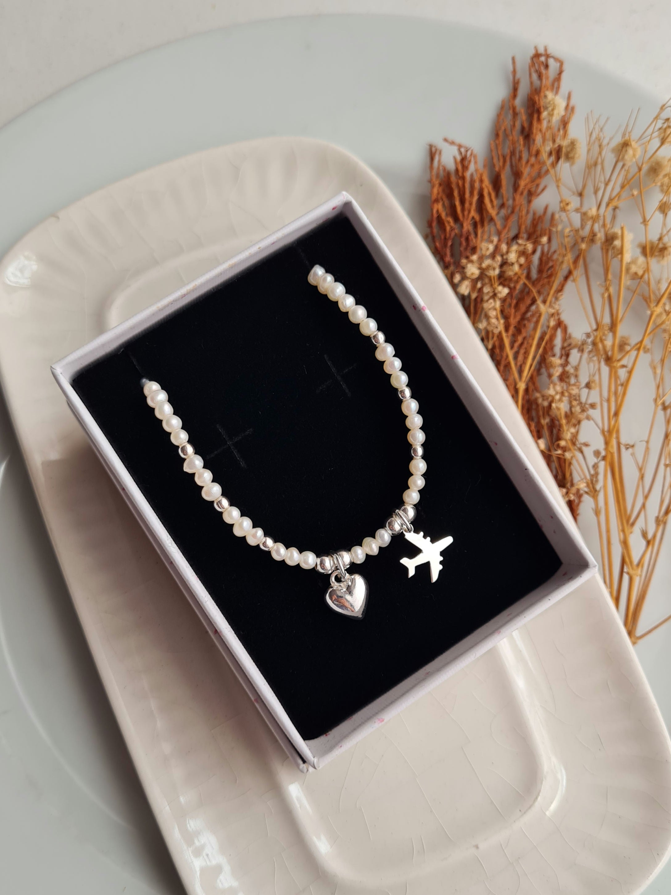 Pulsera Perlas Viajera Love Travel - P925/950