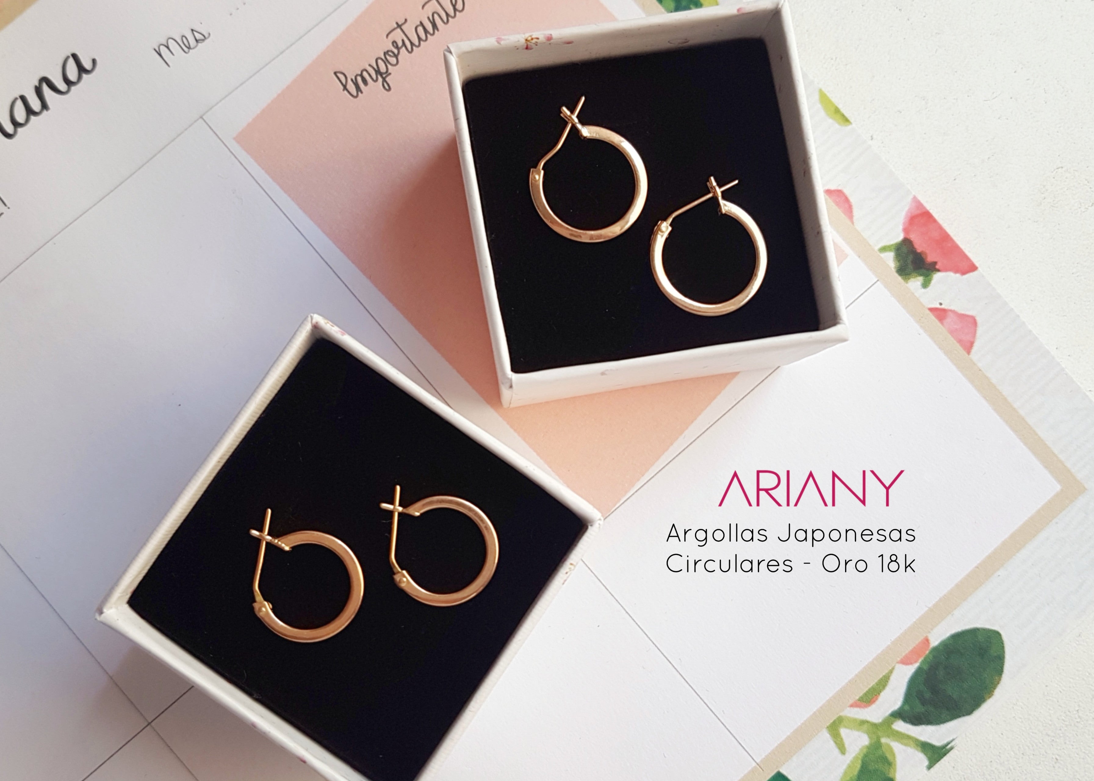 Argollas Japonesas Redondas (T Cuadrado) - Oro 18k