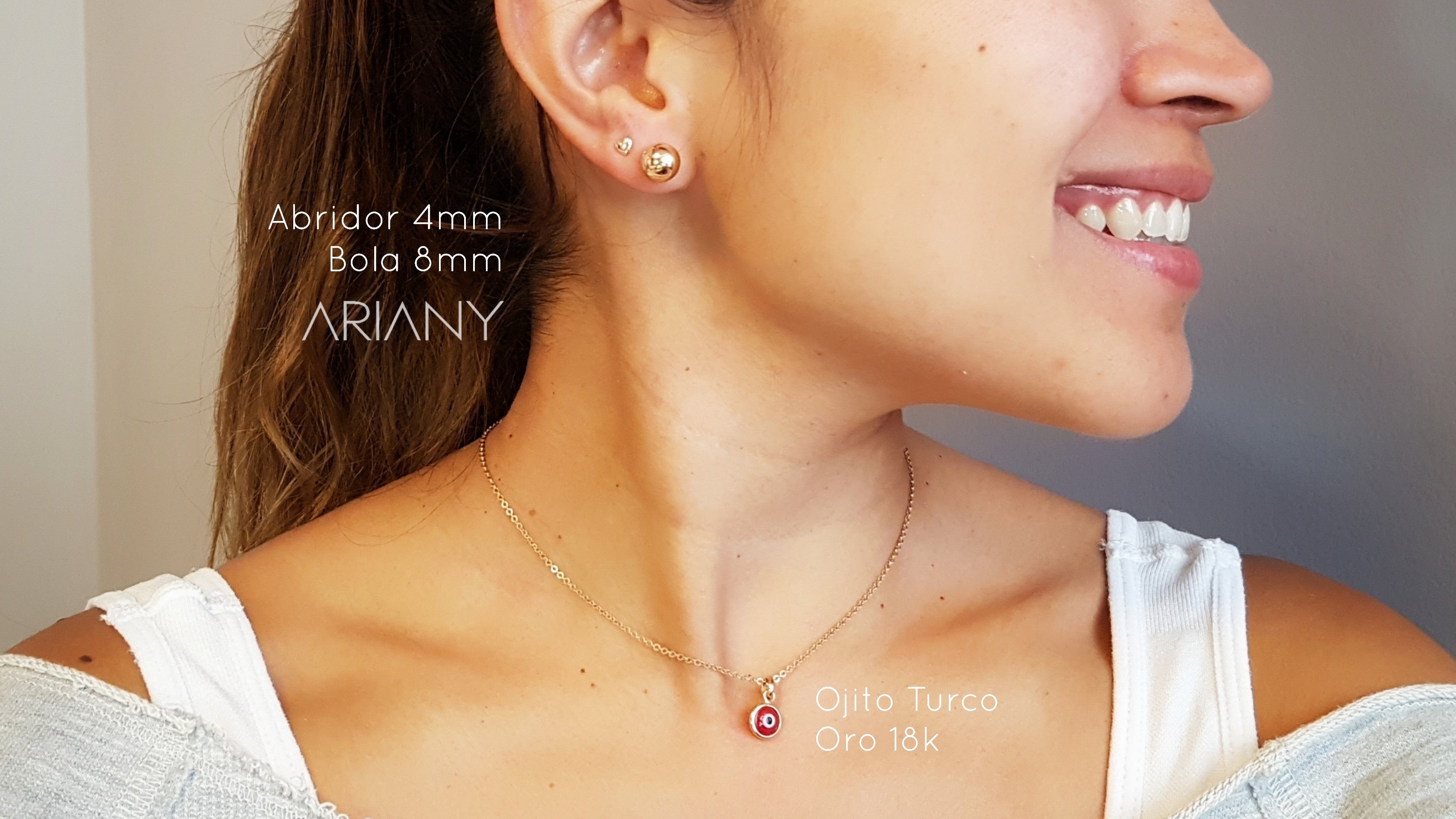 Arete Bola - Oro 18K