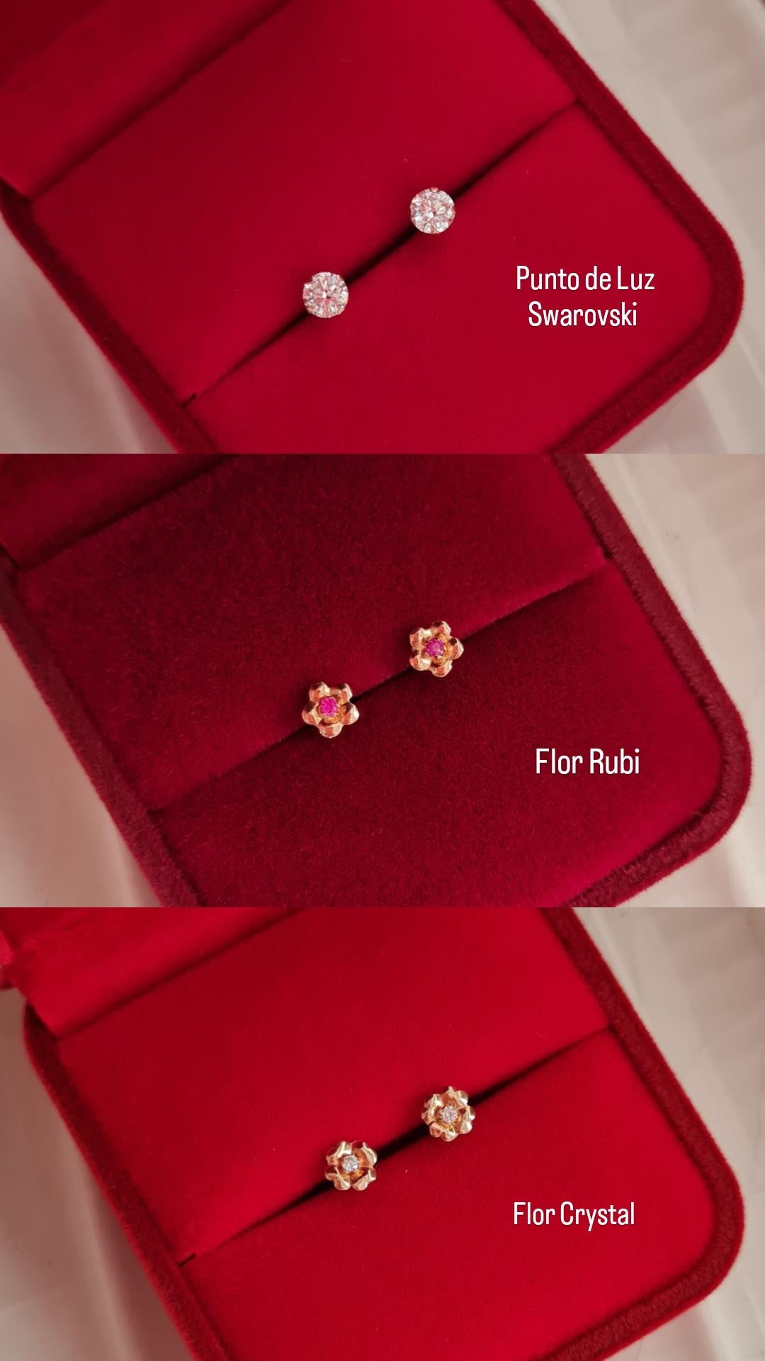 Aretes Abridor Punto de Luz Swarovski - Oro 18k