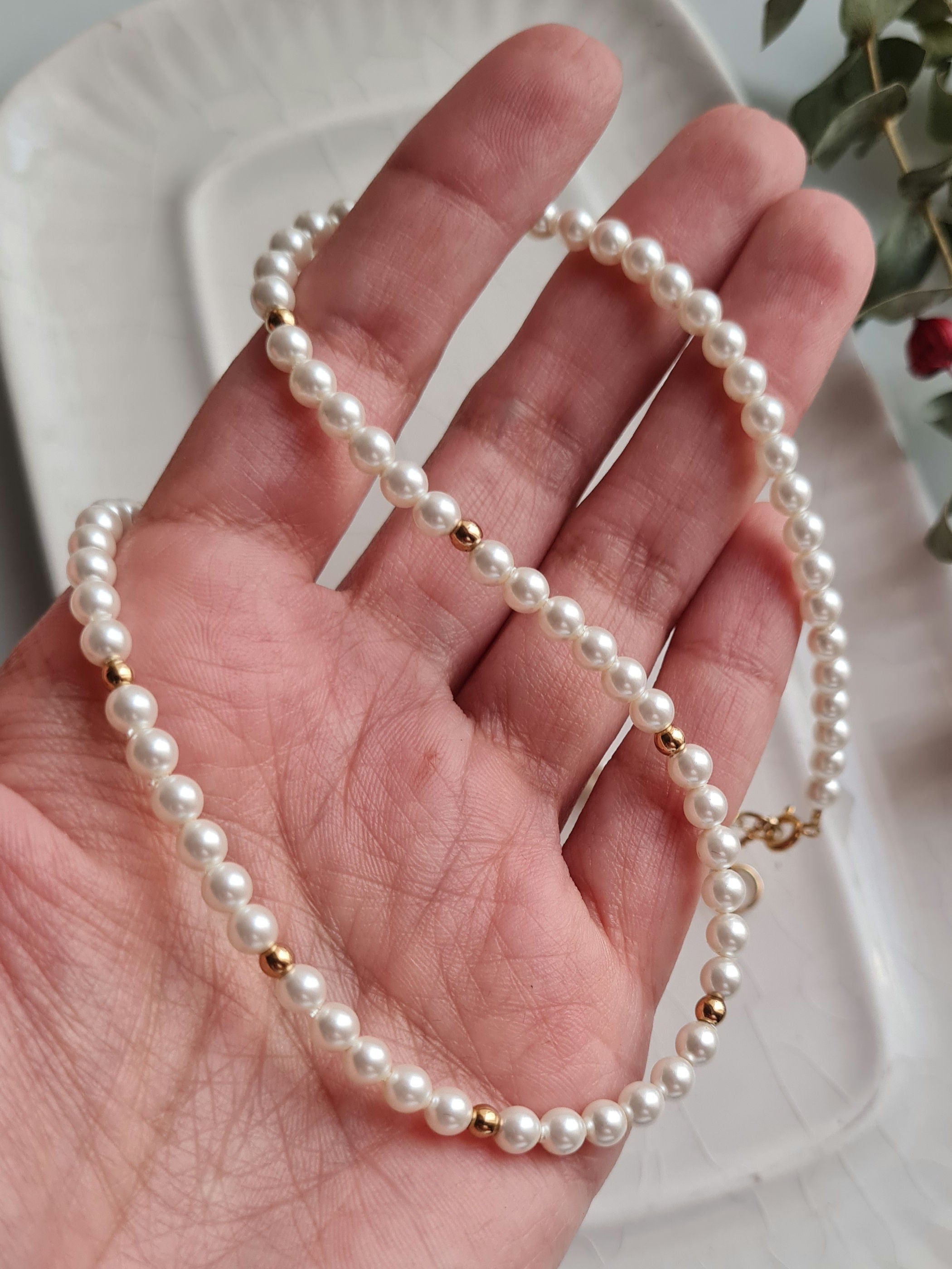 Gargantilla Perlas Checas - Golden