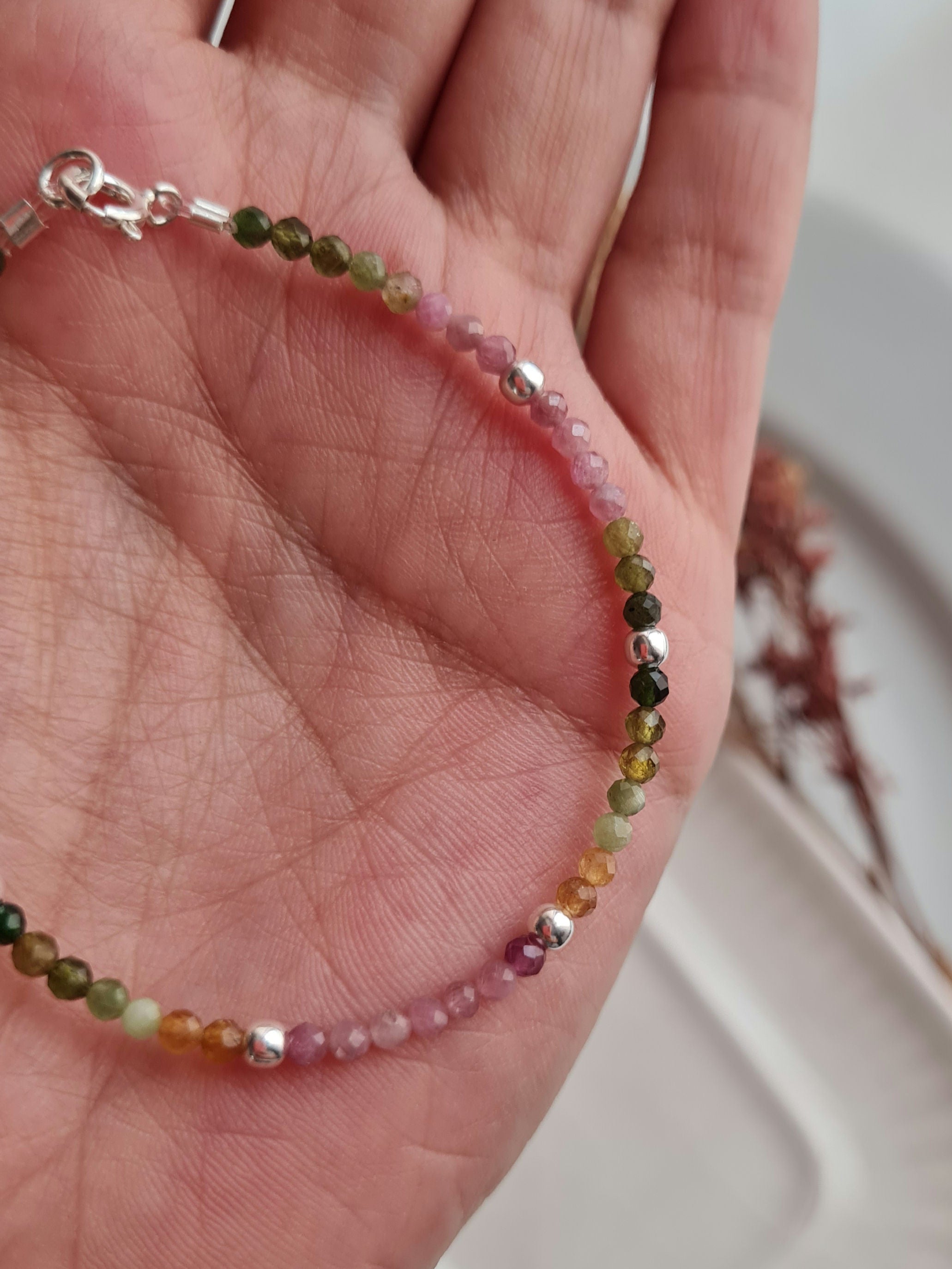 Pulsera Turmalinas "Amor & Merecimiento"  - Plata 925/950