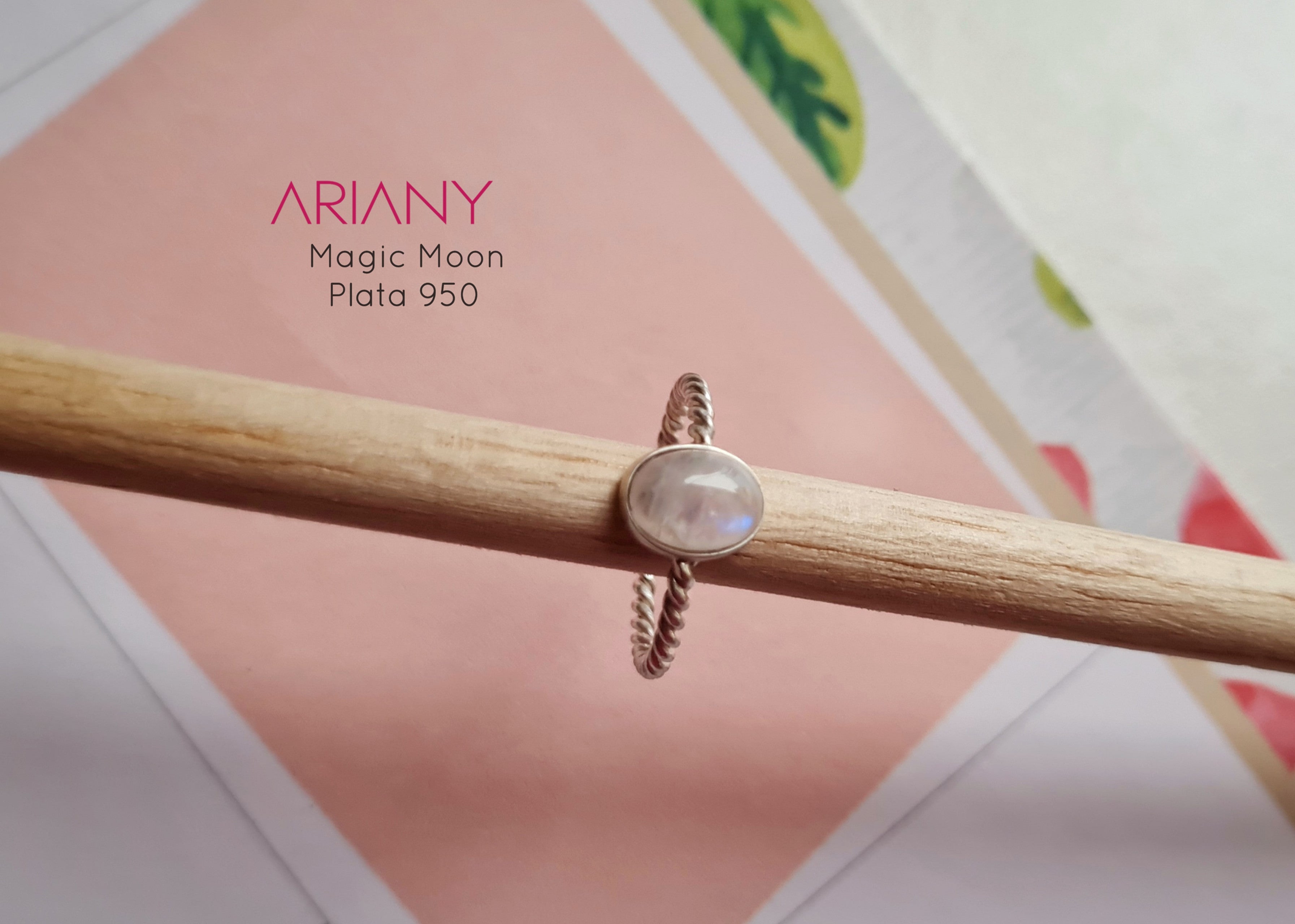 Anillo Piedra Luna - Plata 950