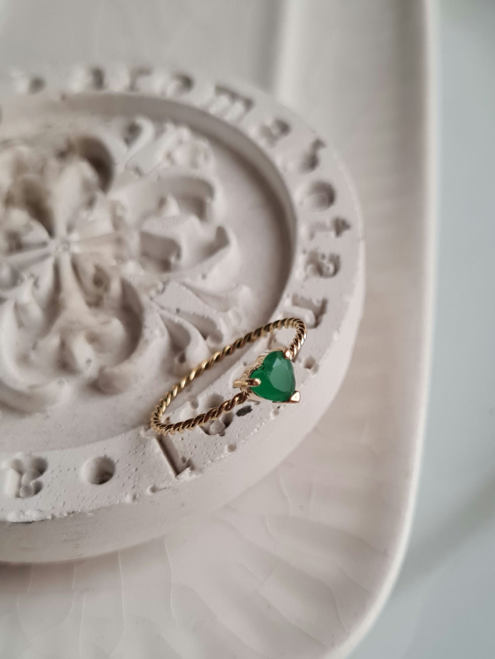 Anillo Corazon Jade - Oro 18k