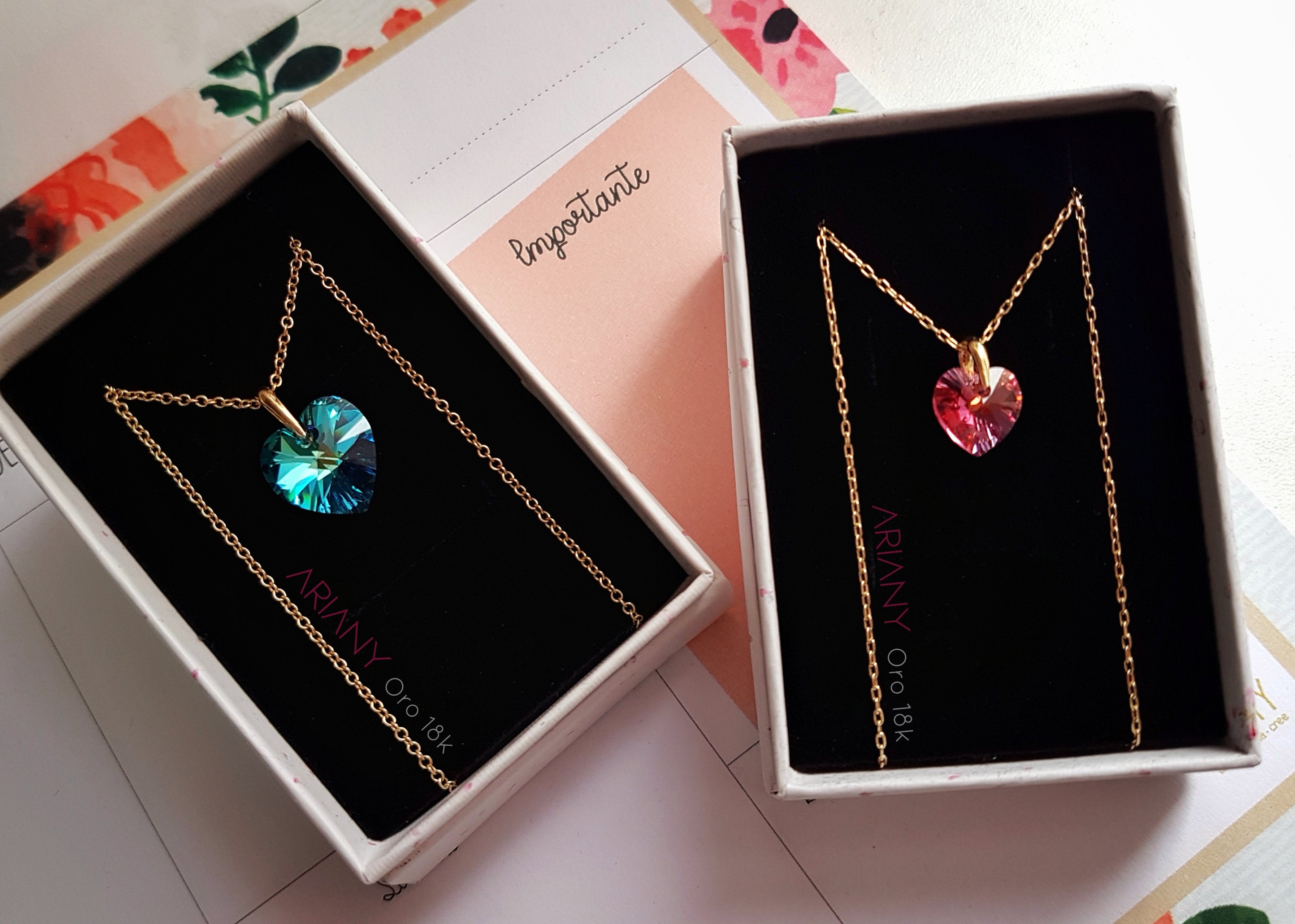 Dije Corazon Swarovski - Oro 18k