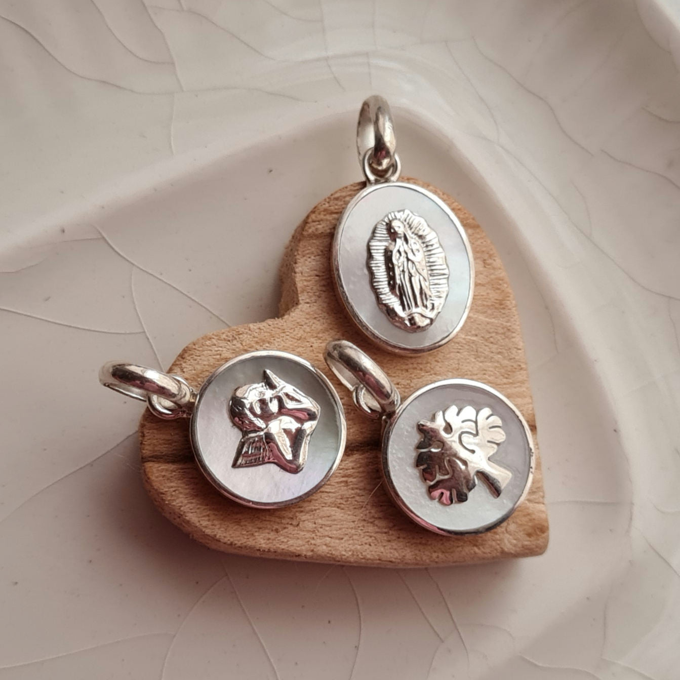 Cadena Angel, Guadalupe, Arbol y Madonna - Nacar & P925/950