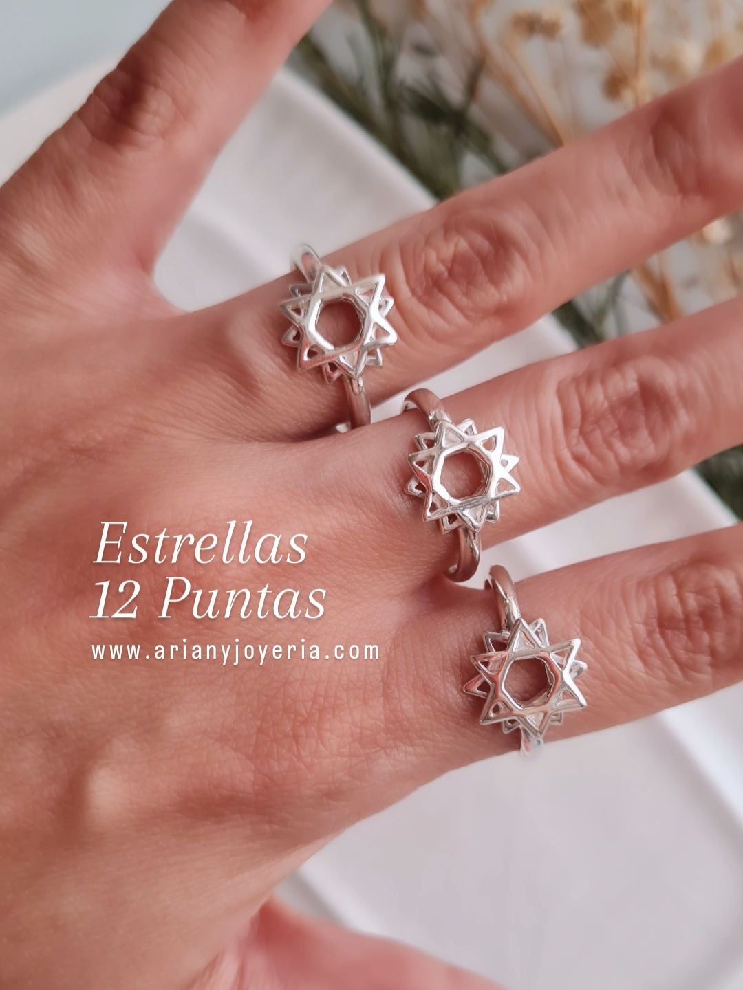Anillo Estrella 12 Puntas - P950