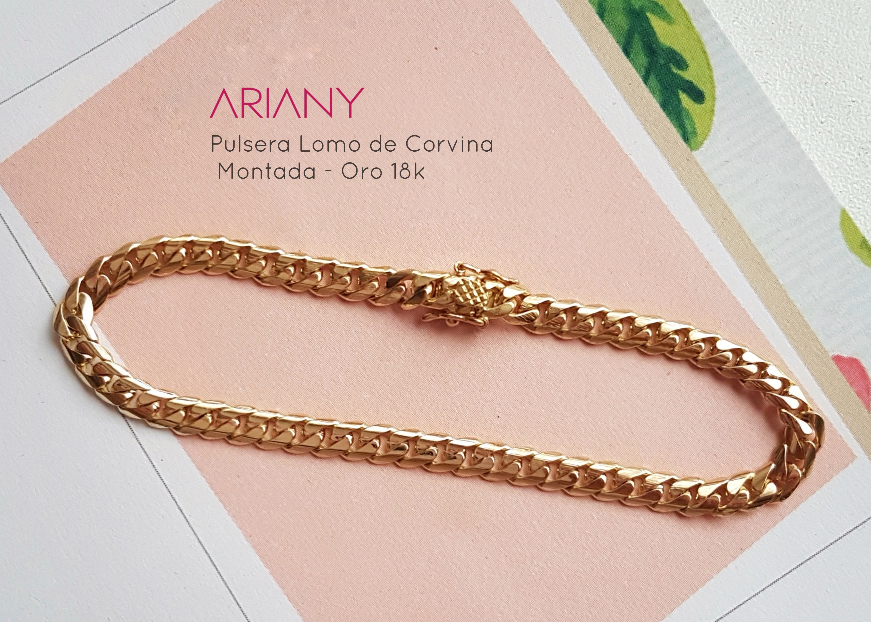 Pulsera Lomo de Corvina (4mm) Montada - Oro 18k