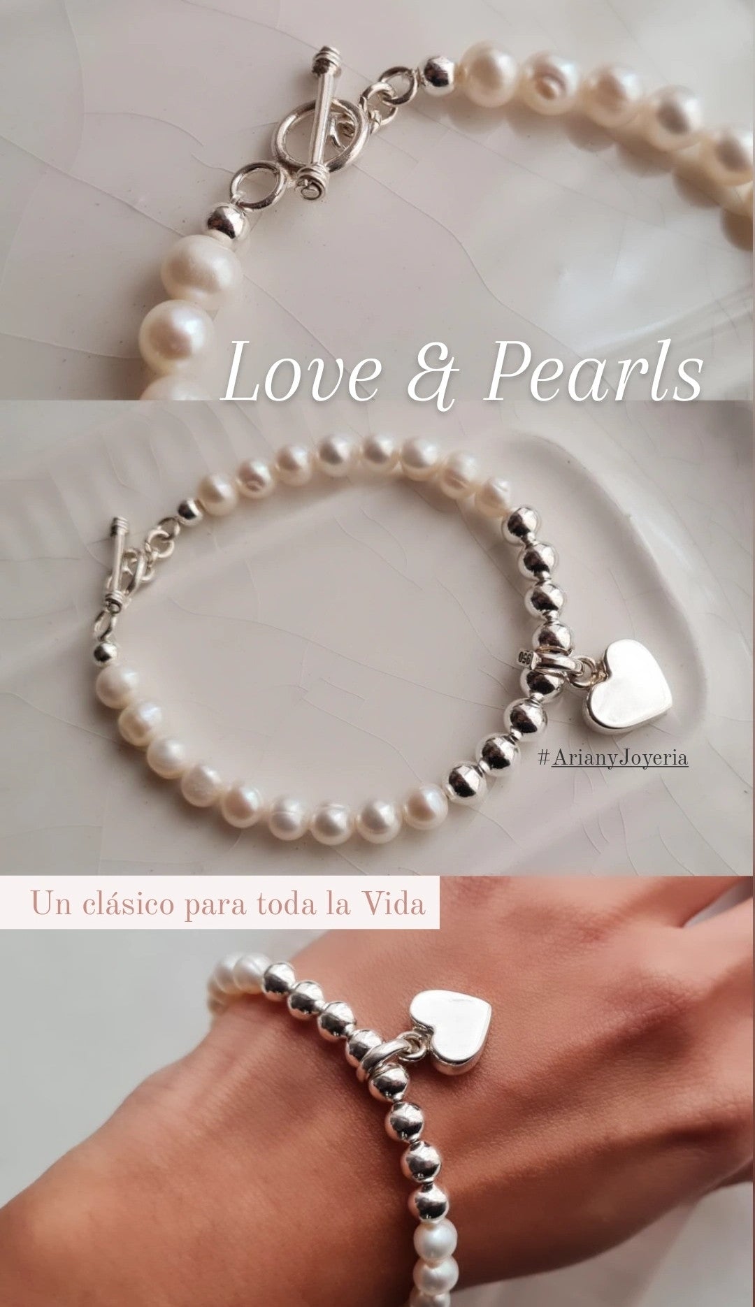 Pulsera Love & Pearls - Plata 925/950
