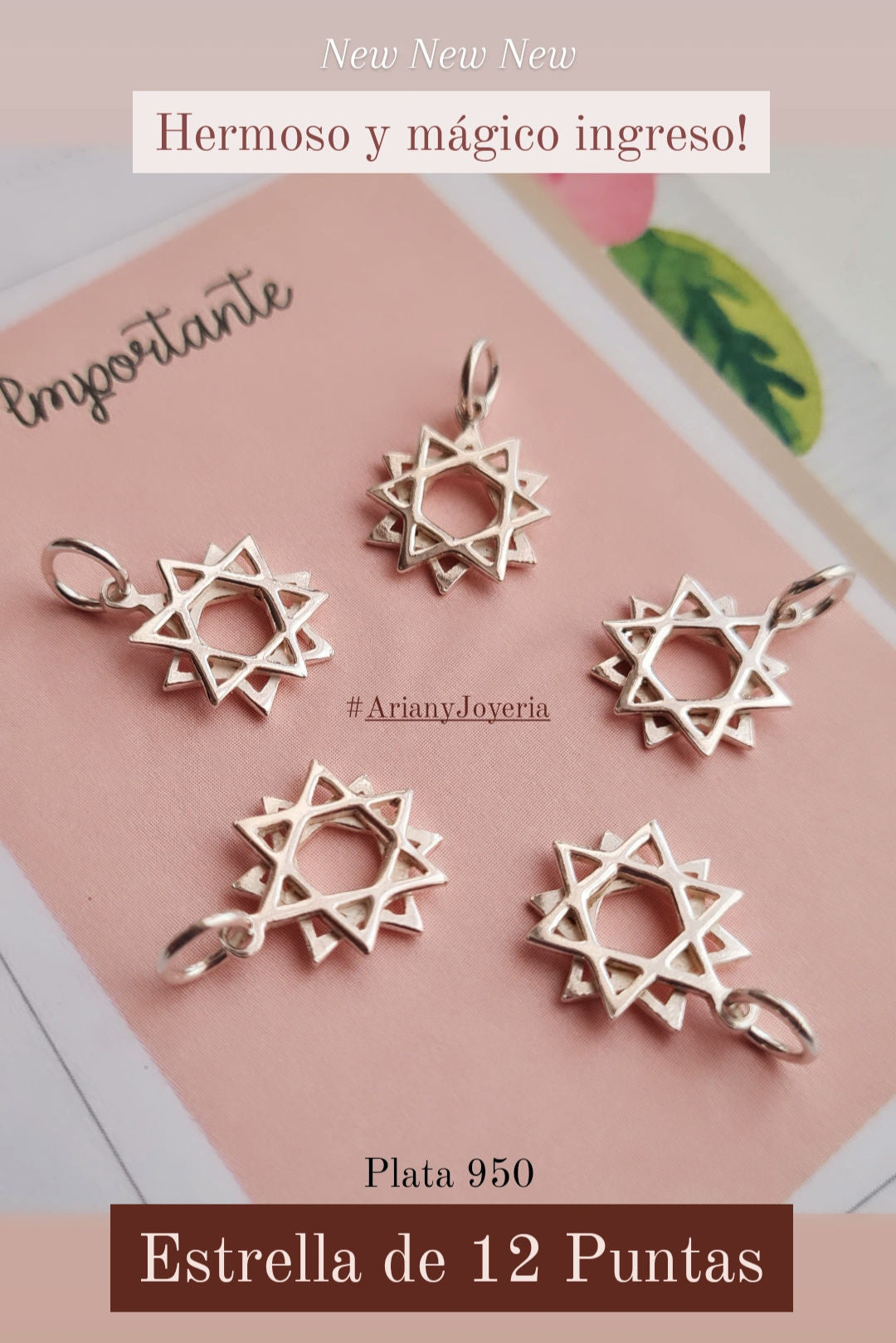 Cadena Estrella 12 Puntas - Plata 925/950