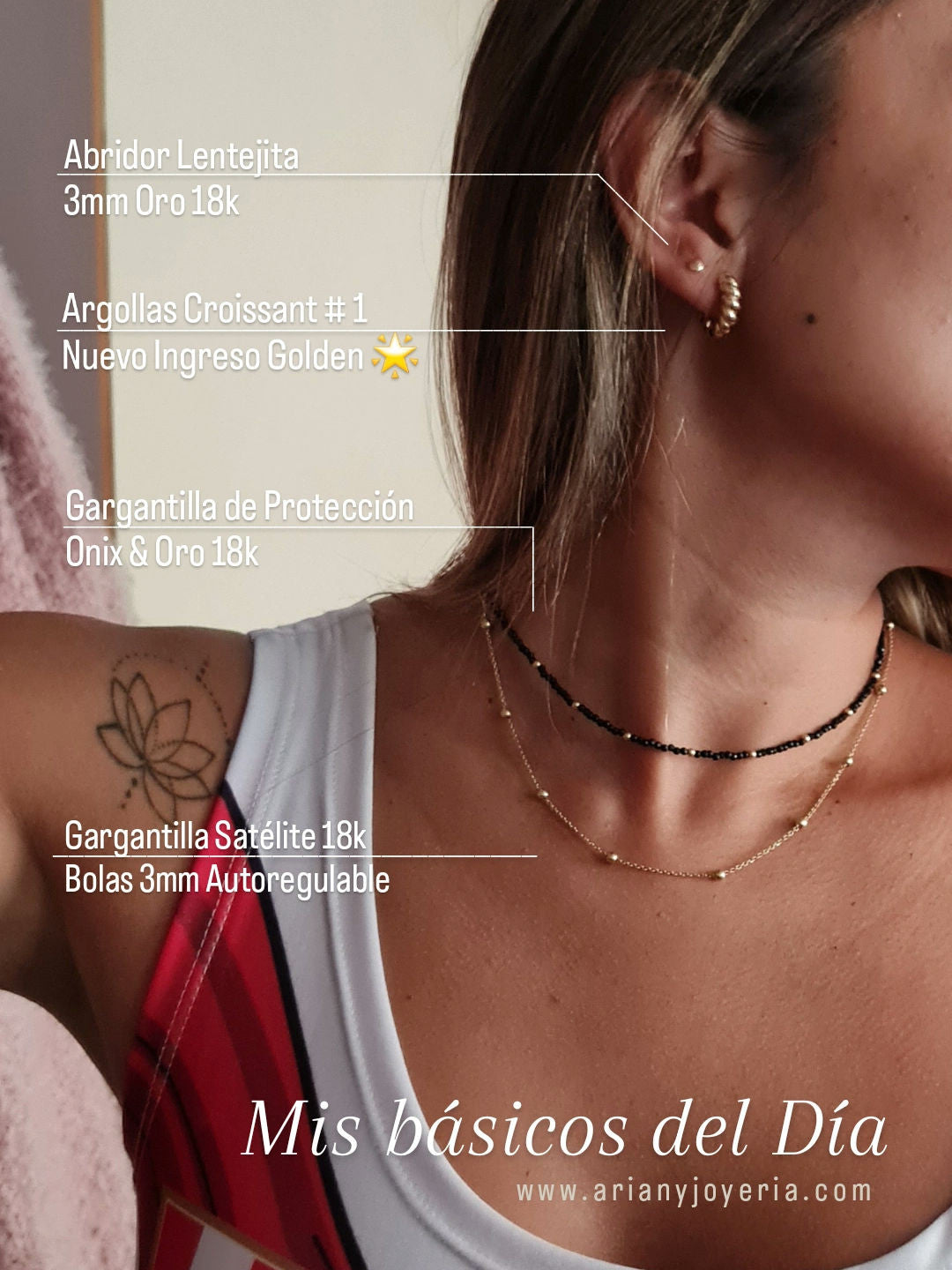 Cadena Satelite Bolas - Oro 18k