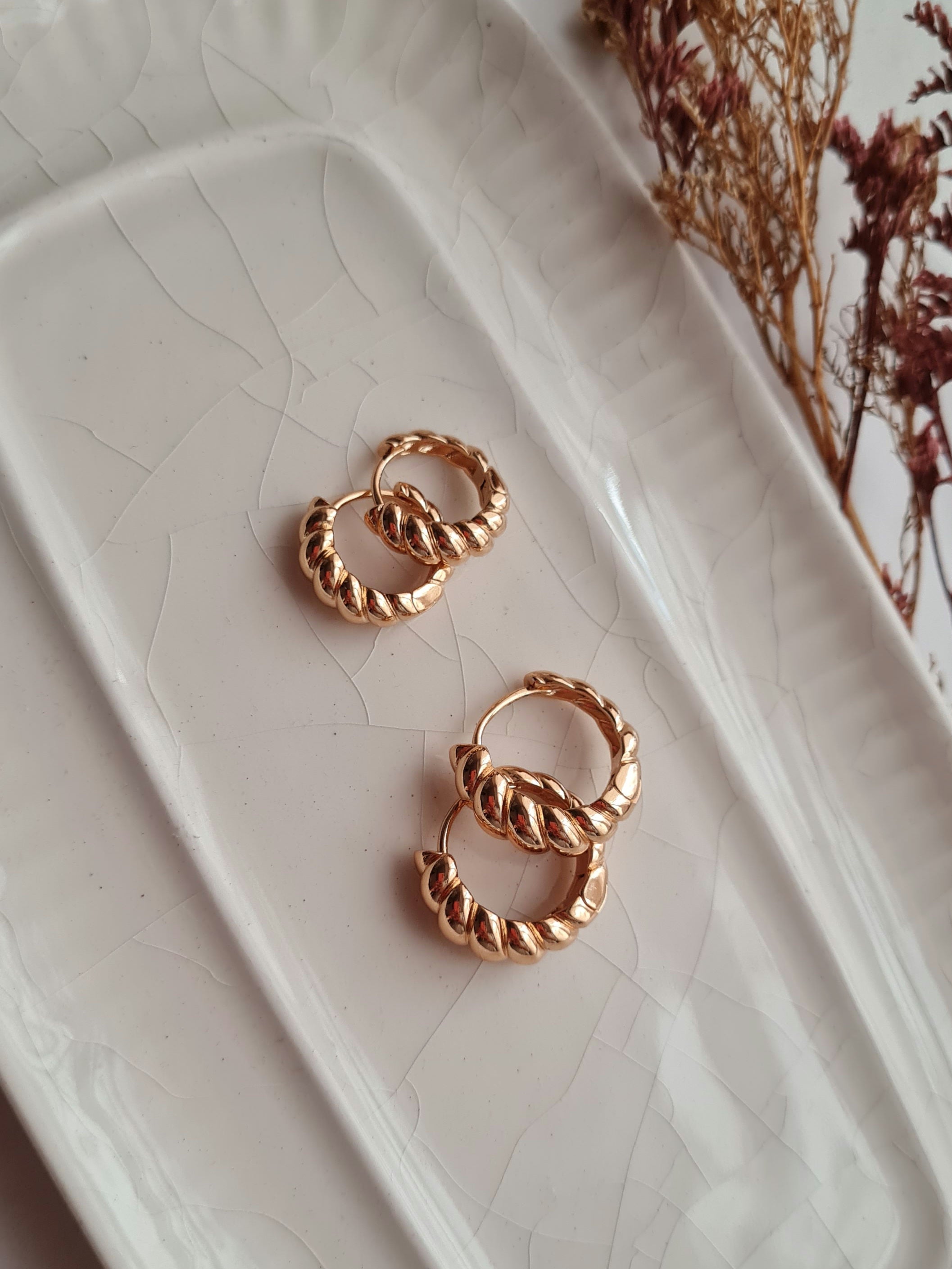 Argollas Croissant - Golden
