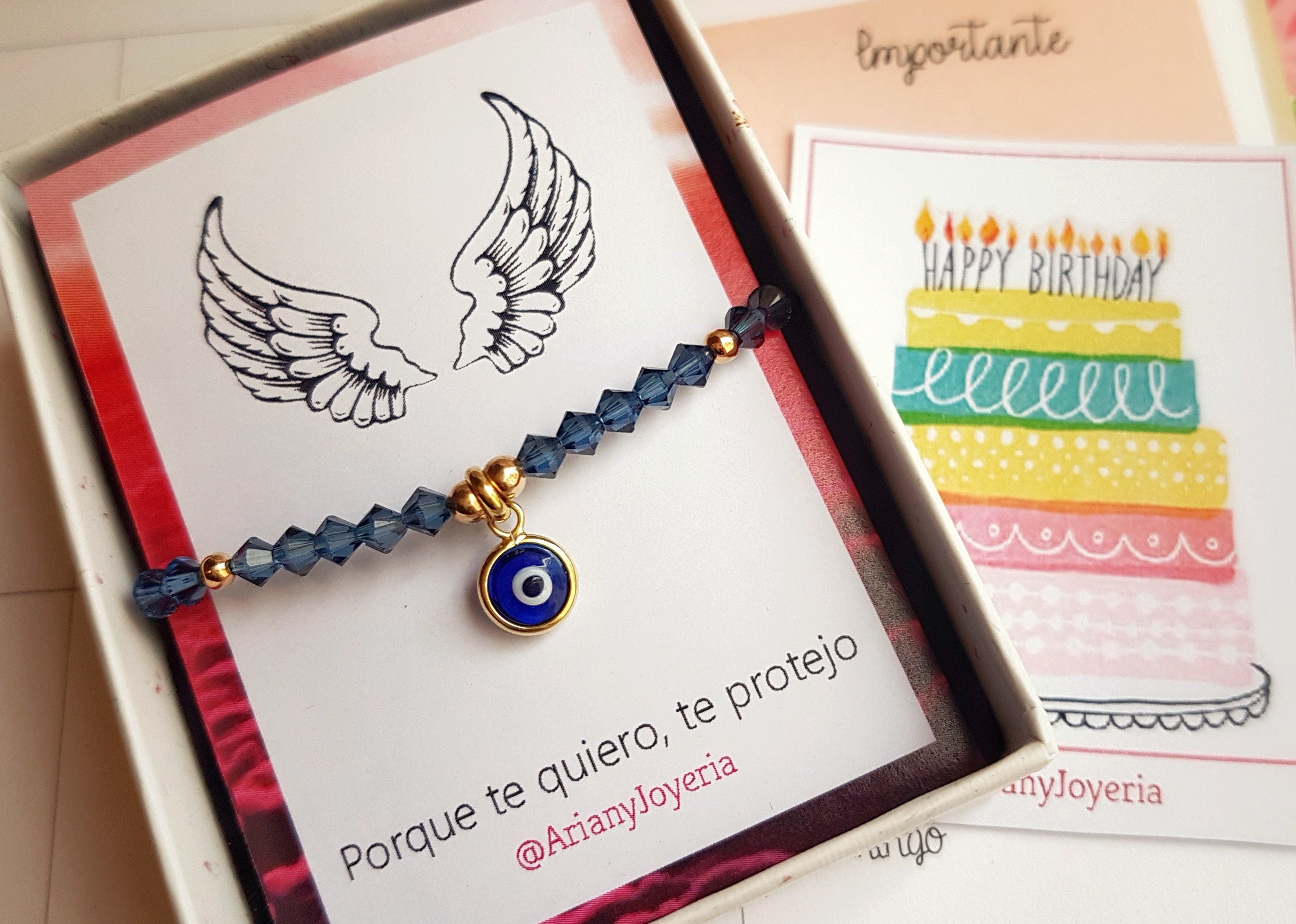 Pulsera Ojo Turco Swarovski Lux Azul - Oro 18k