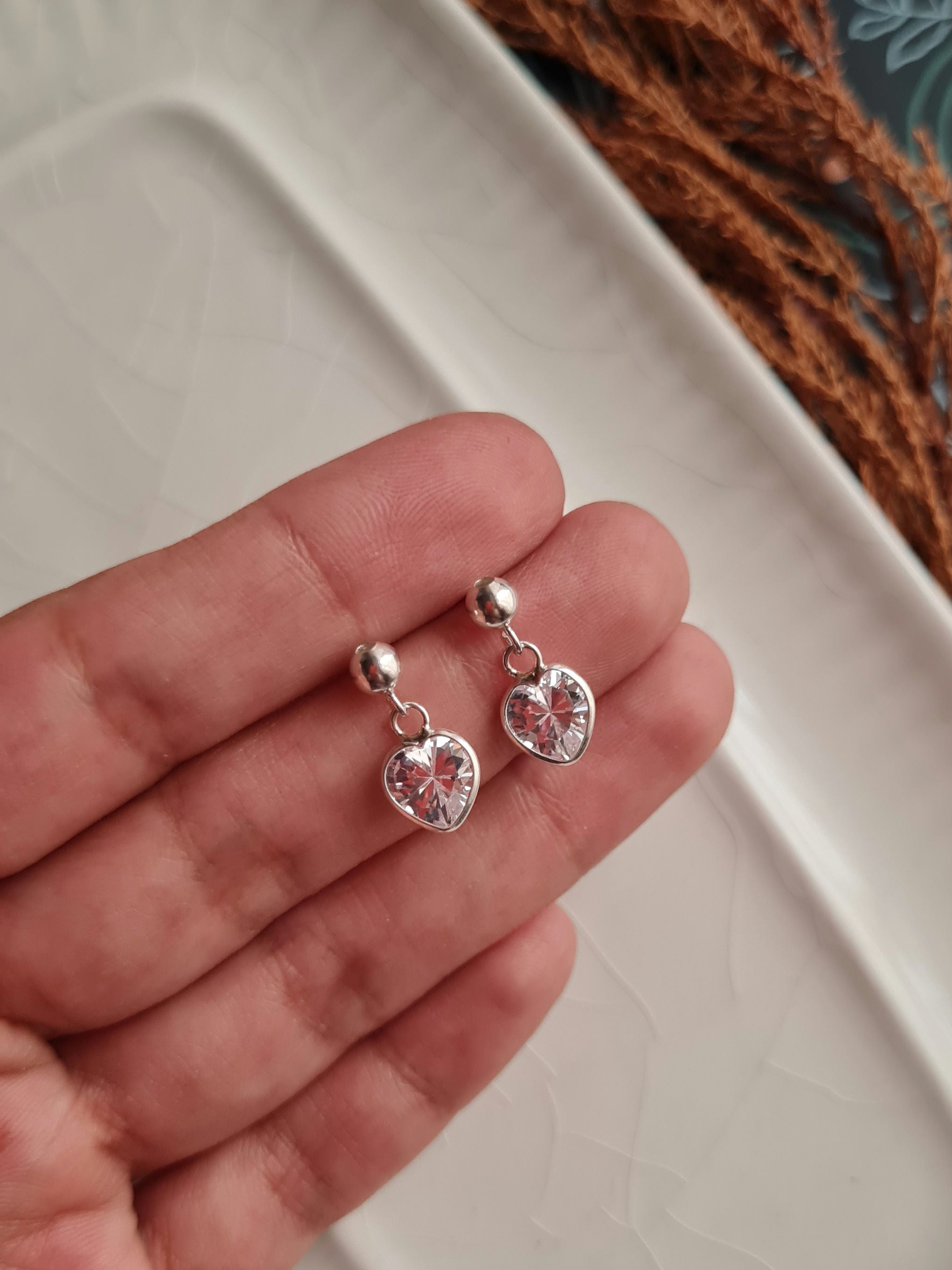 Aretes Corazón Crystal - Plata 925