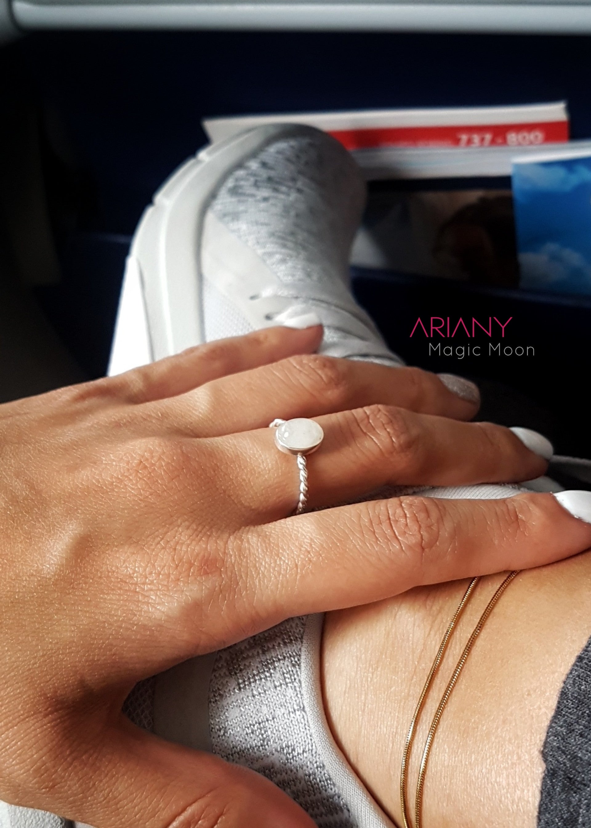 Anillo Piedra Luna - Plata 950