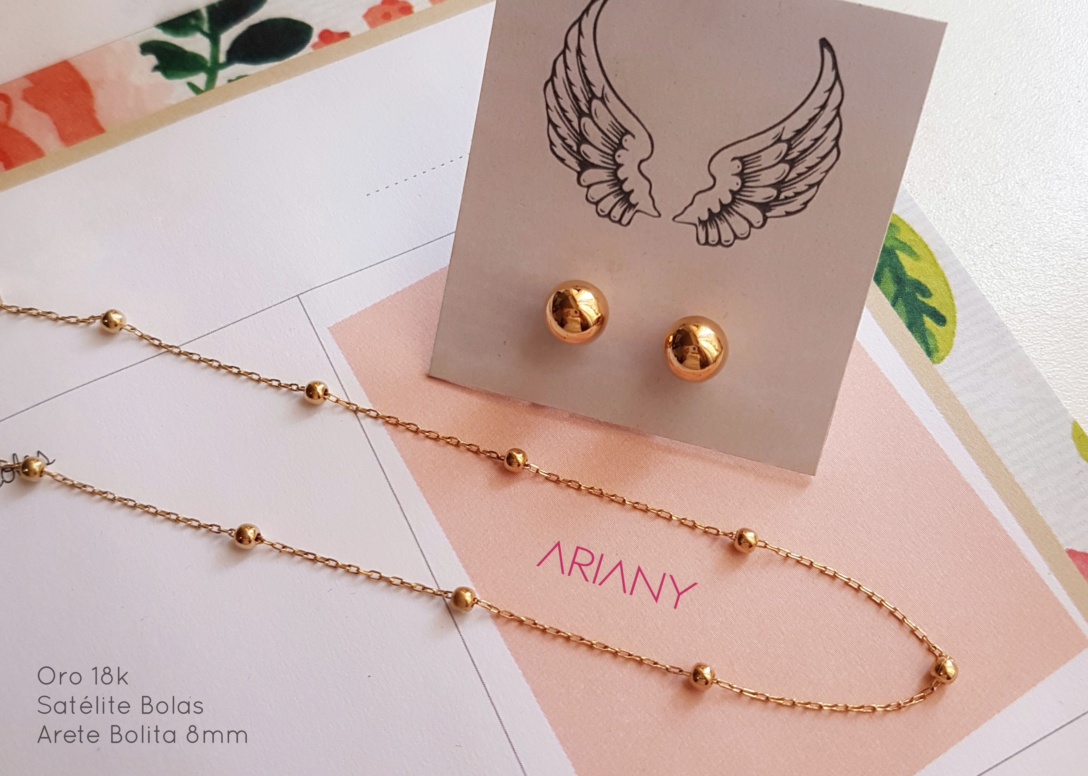 Cadena Satelite Bolas - Oro 18k