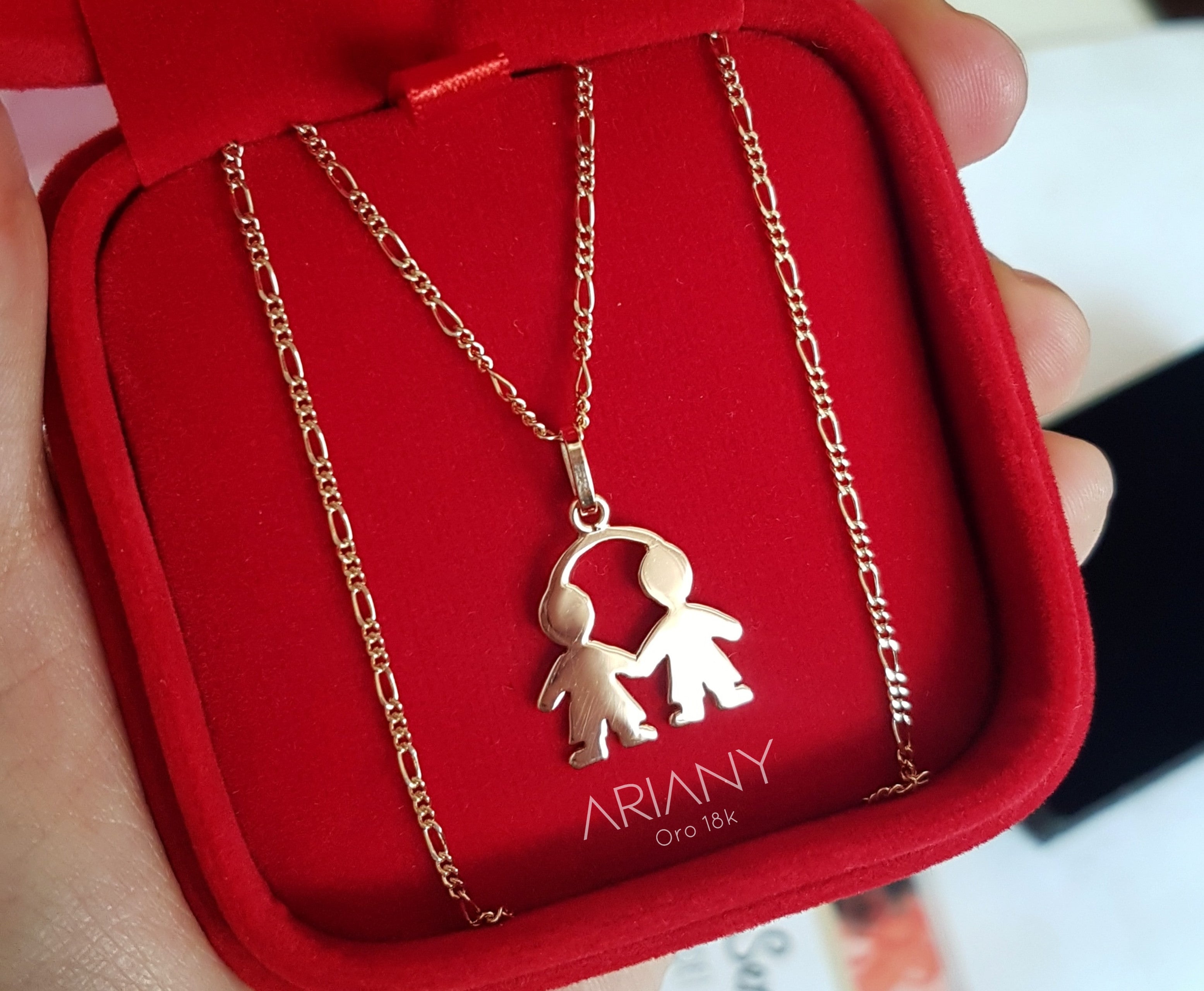 Dije Niño Doble Minimalista - Oro 18k