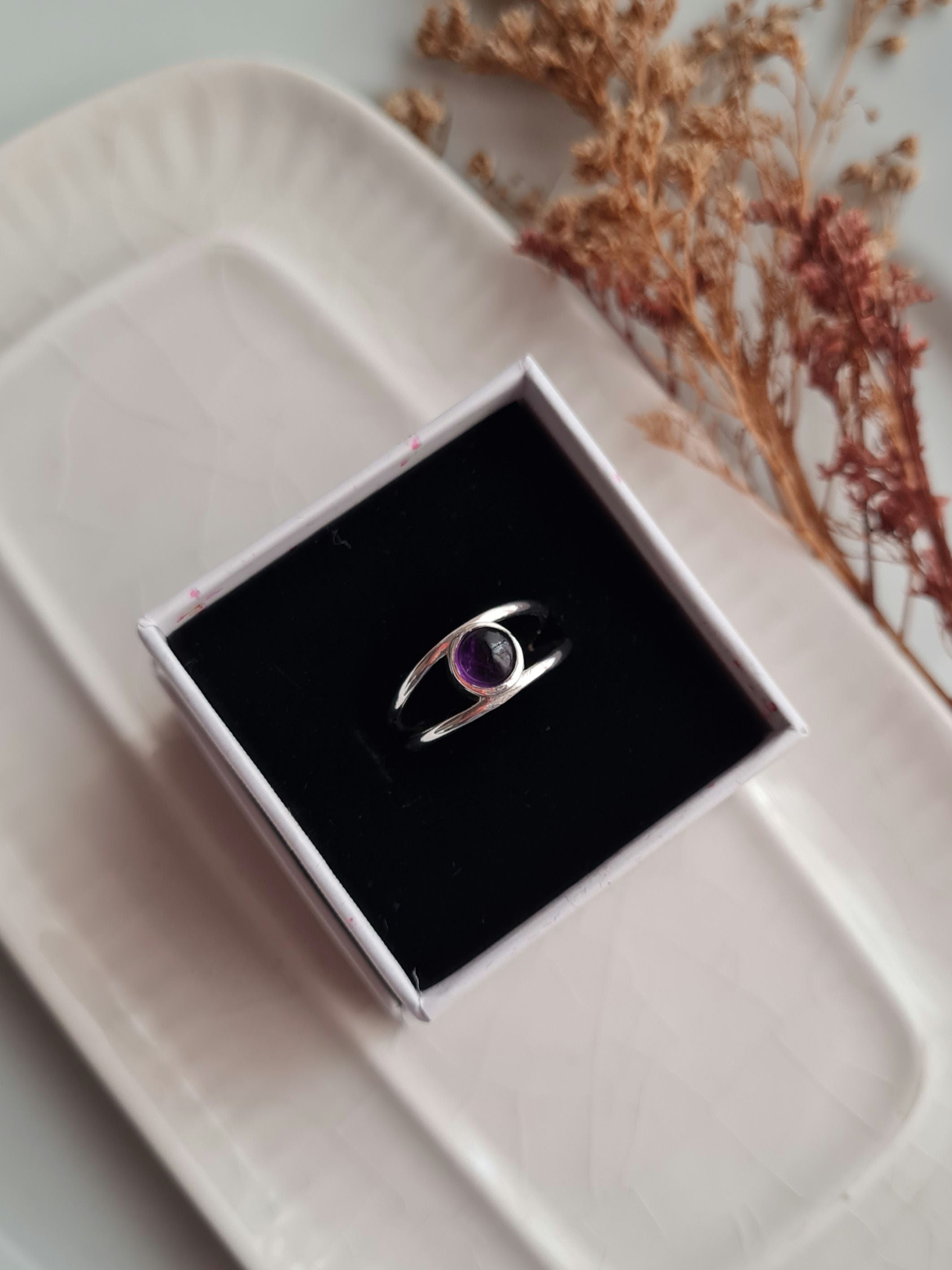 Anillo Doble Amatista: Felicidad & Transmutación - P925