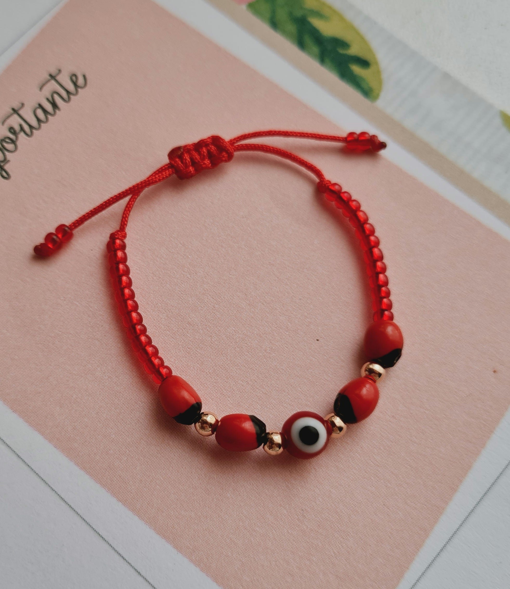 Pulsera Proteccion Huayruro & Ojo Turco - Oro 18k