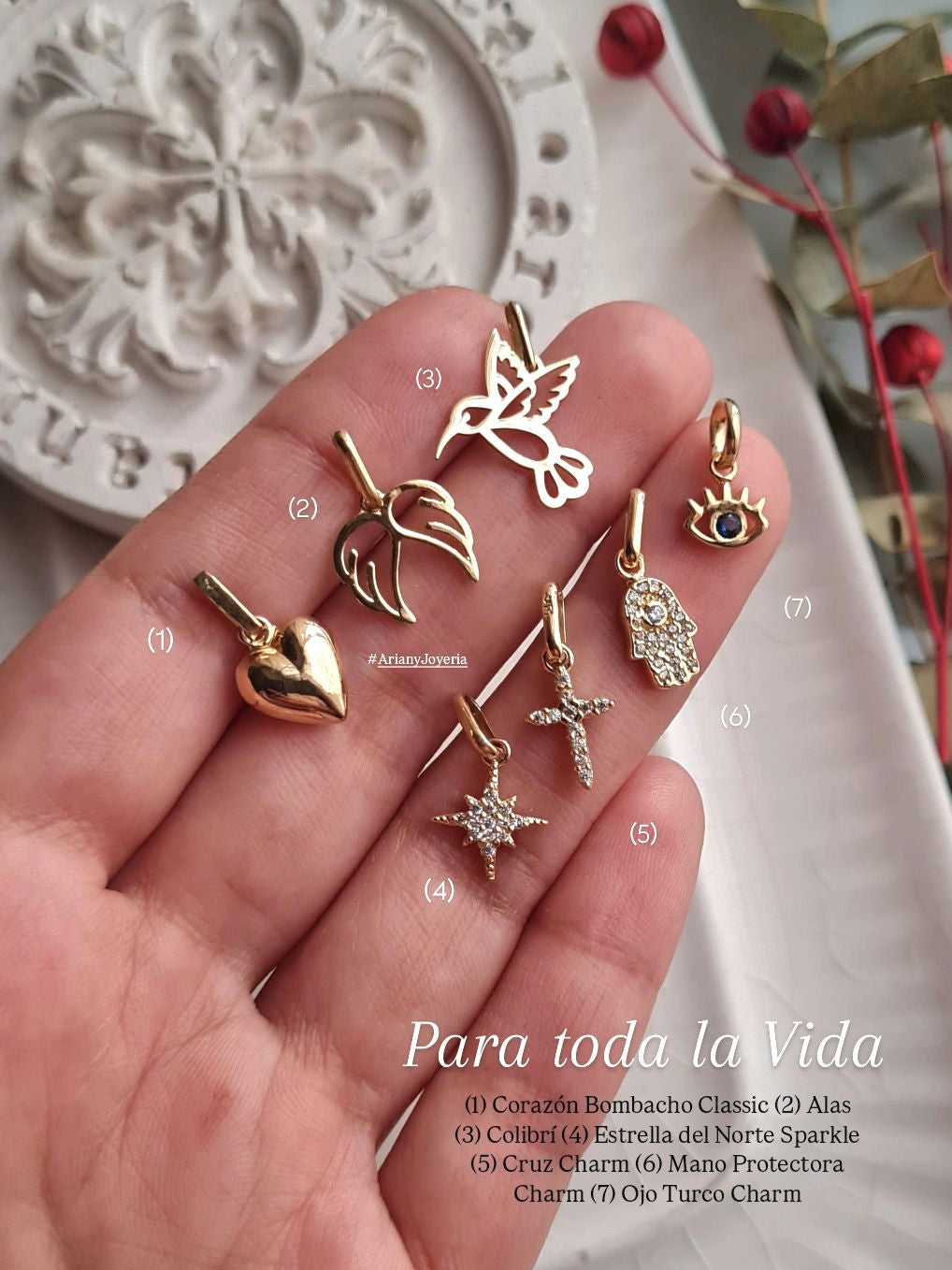 Dije Cruz Charm - Oro 18k