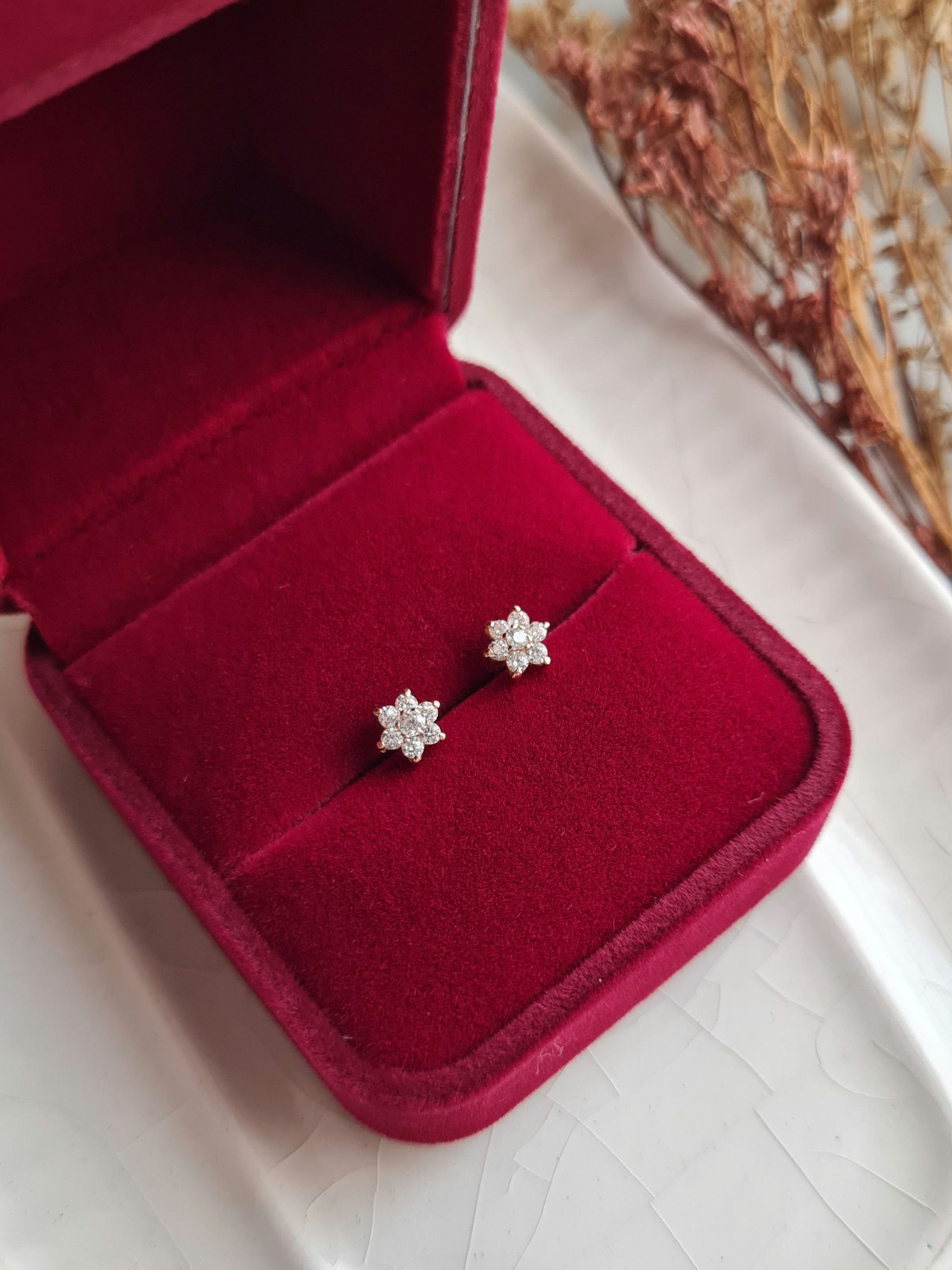 Aretes Roseta - Oro 18K