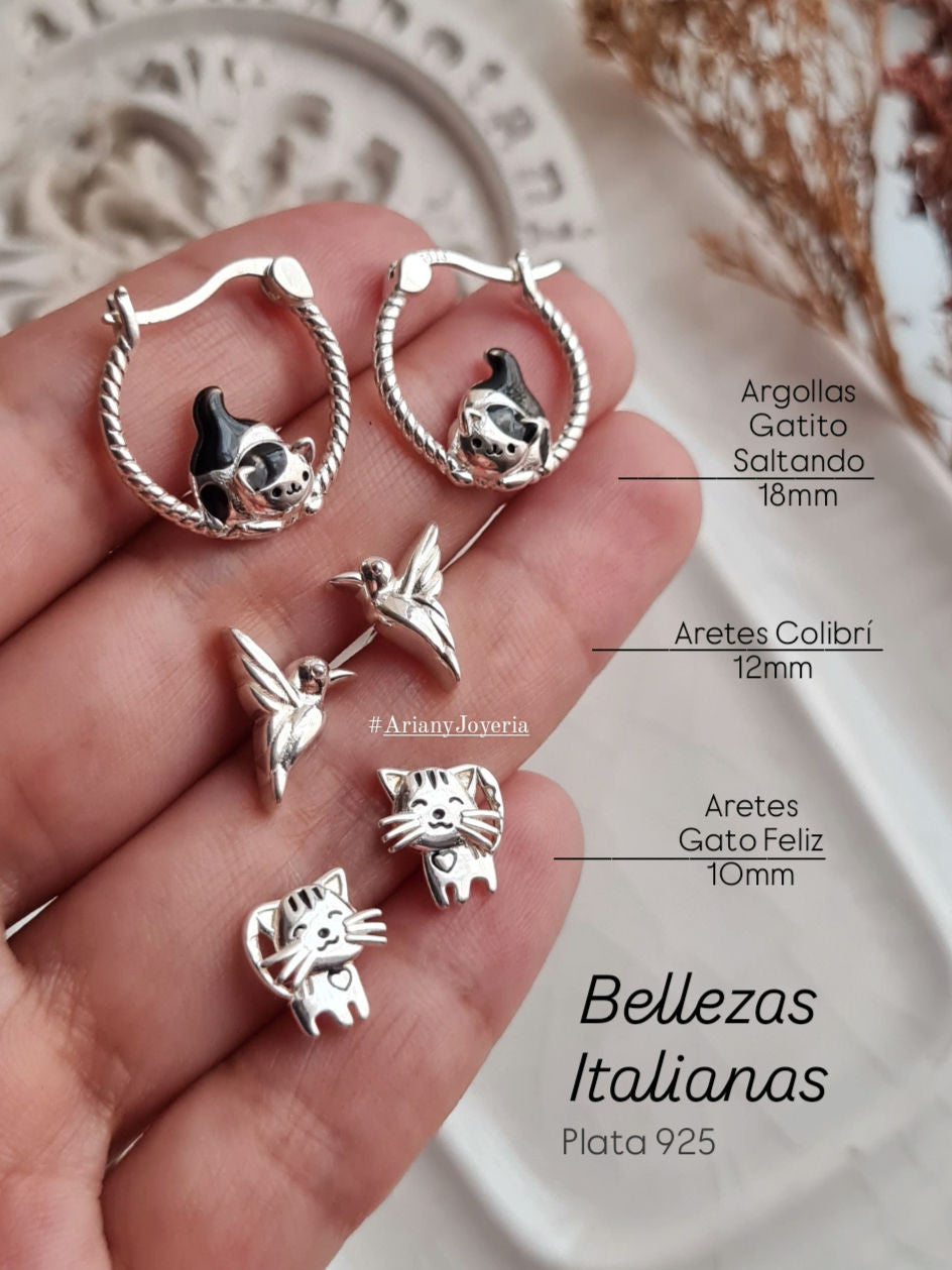 Argollas Gato Saltando - P925