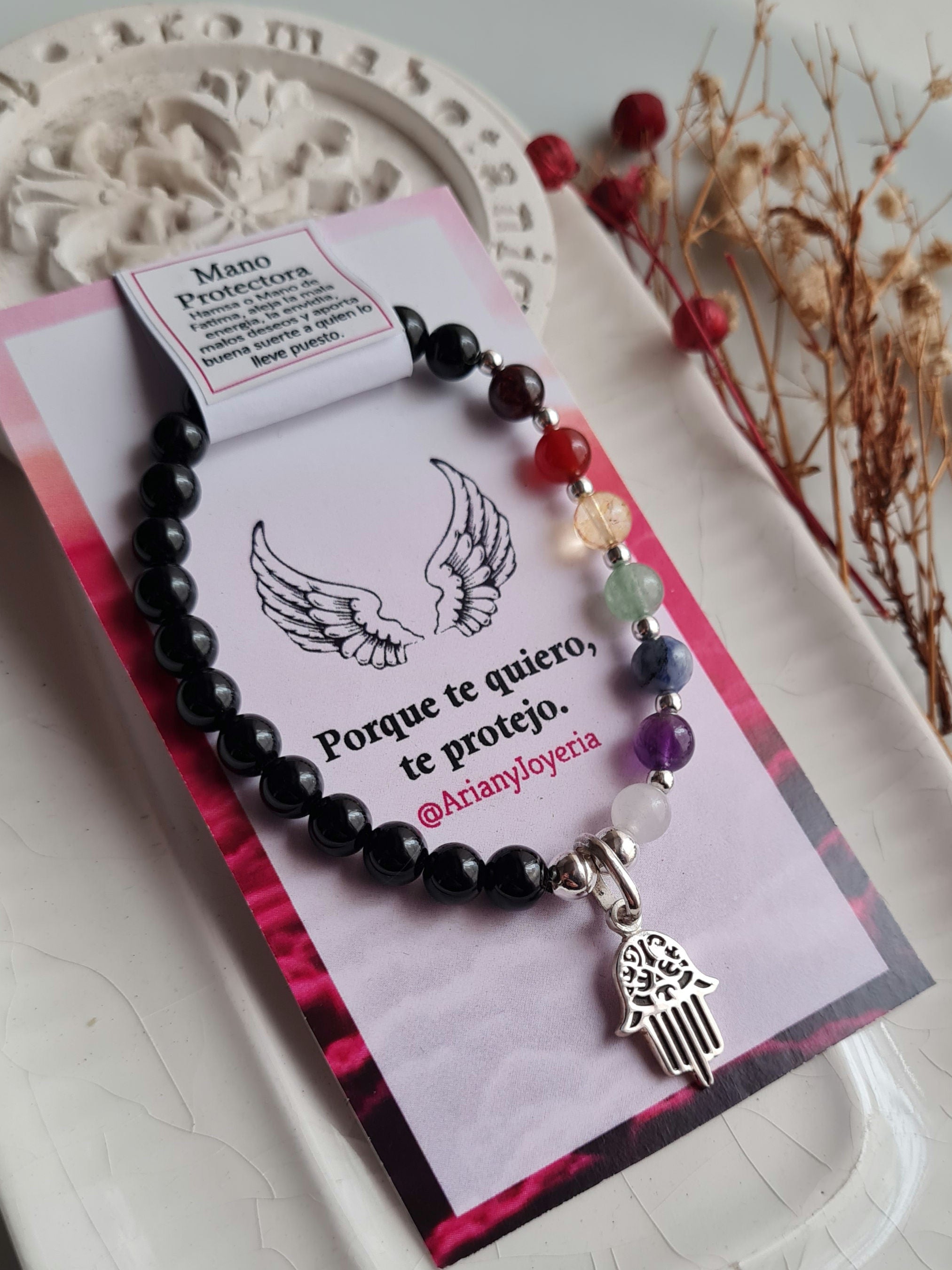 Pulsera 7 Chakras & Mano Protectora - P950