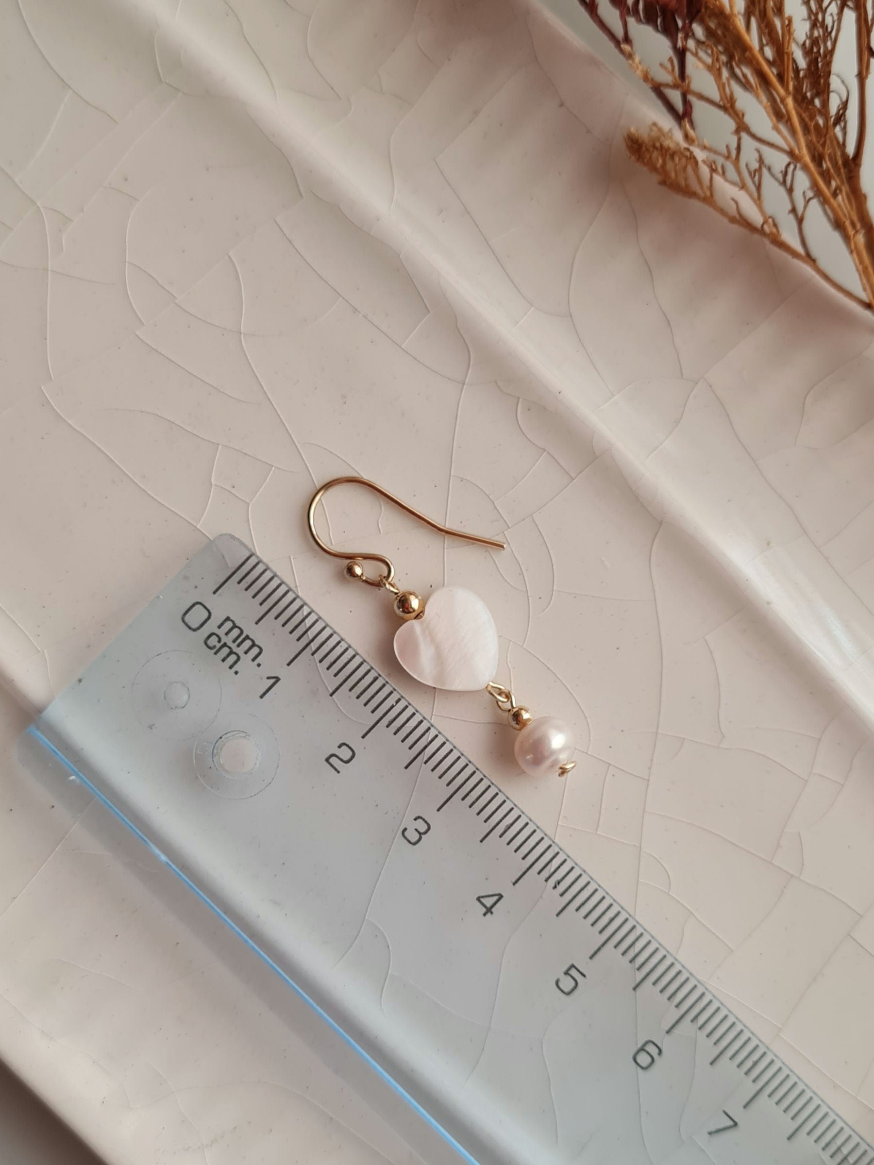 Aretes Perlas & Corazón - GF 14k