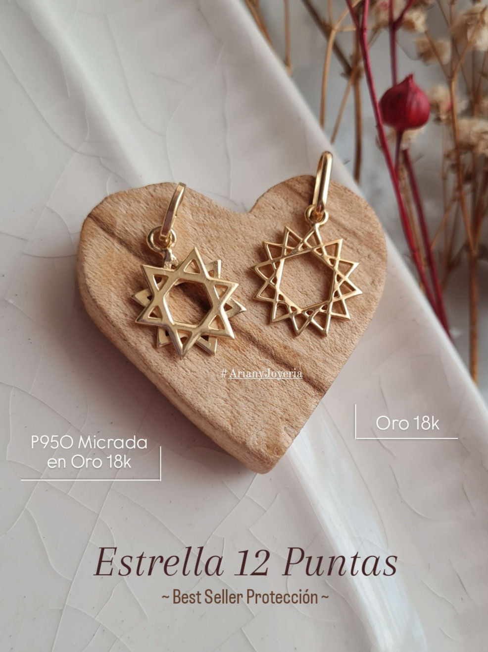 Dije Estrella 12 Puntas - P950 Micrada 18k