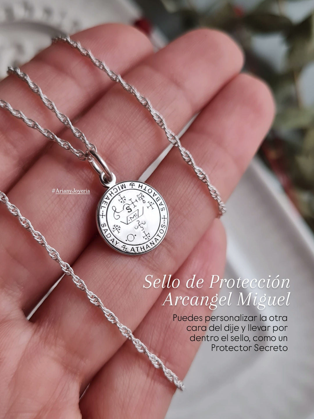 Cadena Sello Arcangel Miguel - P925/950