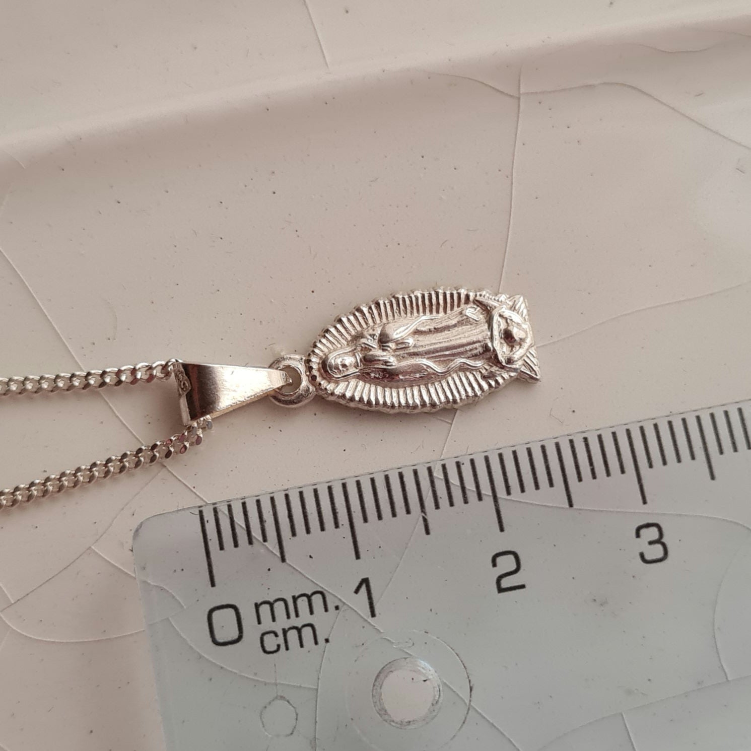 Cadena Virgen de Guadalupe c/manto - Plata 925-950