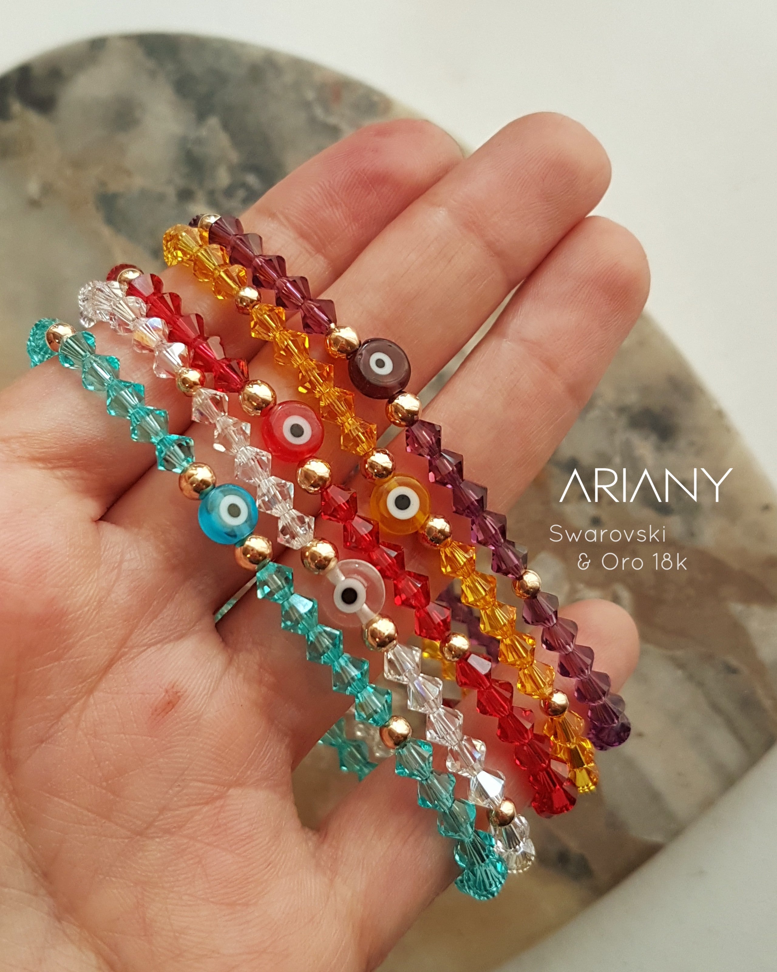 Pulsera Ojo Turco Swarovski - Oro 18k