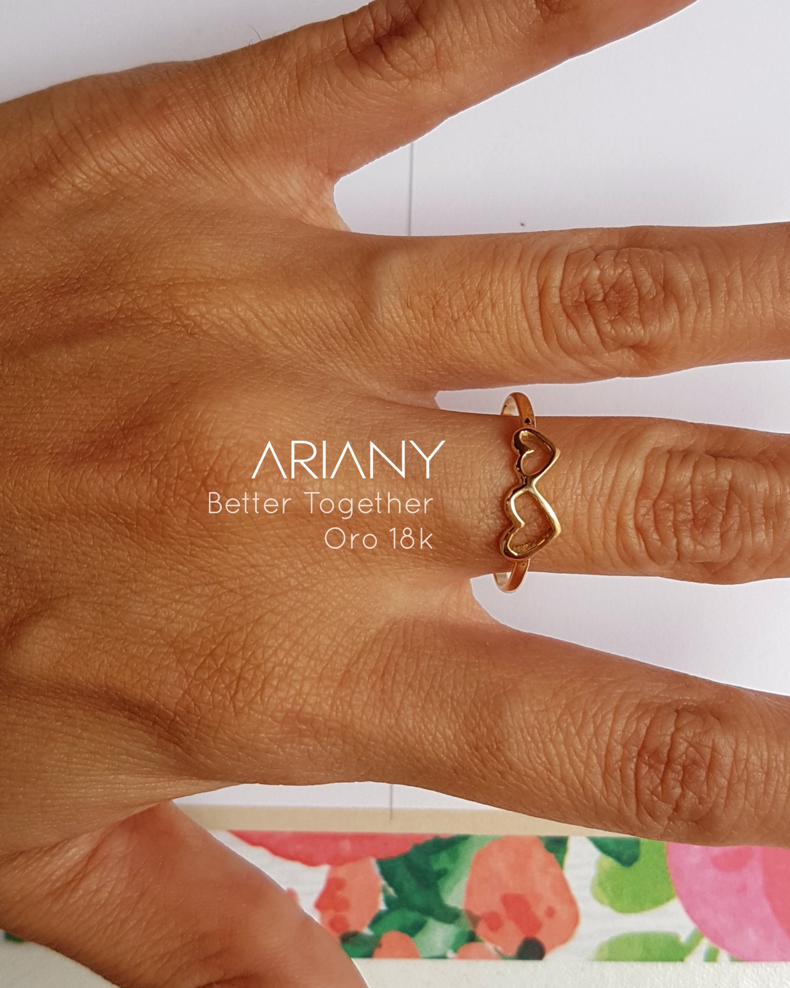 Anillo Doble Corazón Better Together - Oro 18k