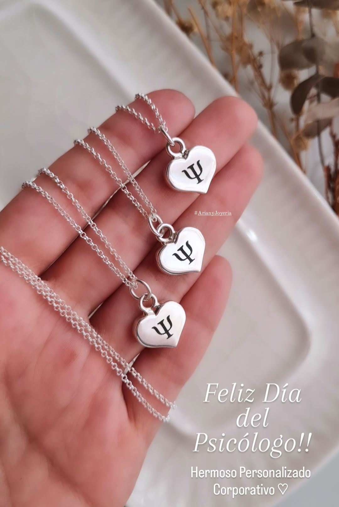 Cadena Corazón Personalizable - Plata 925/950