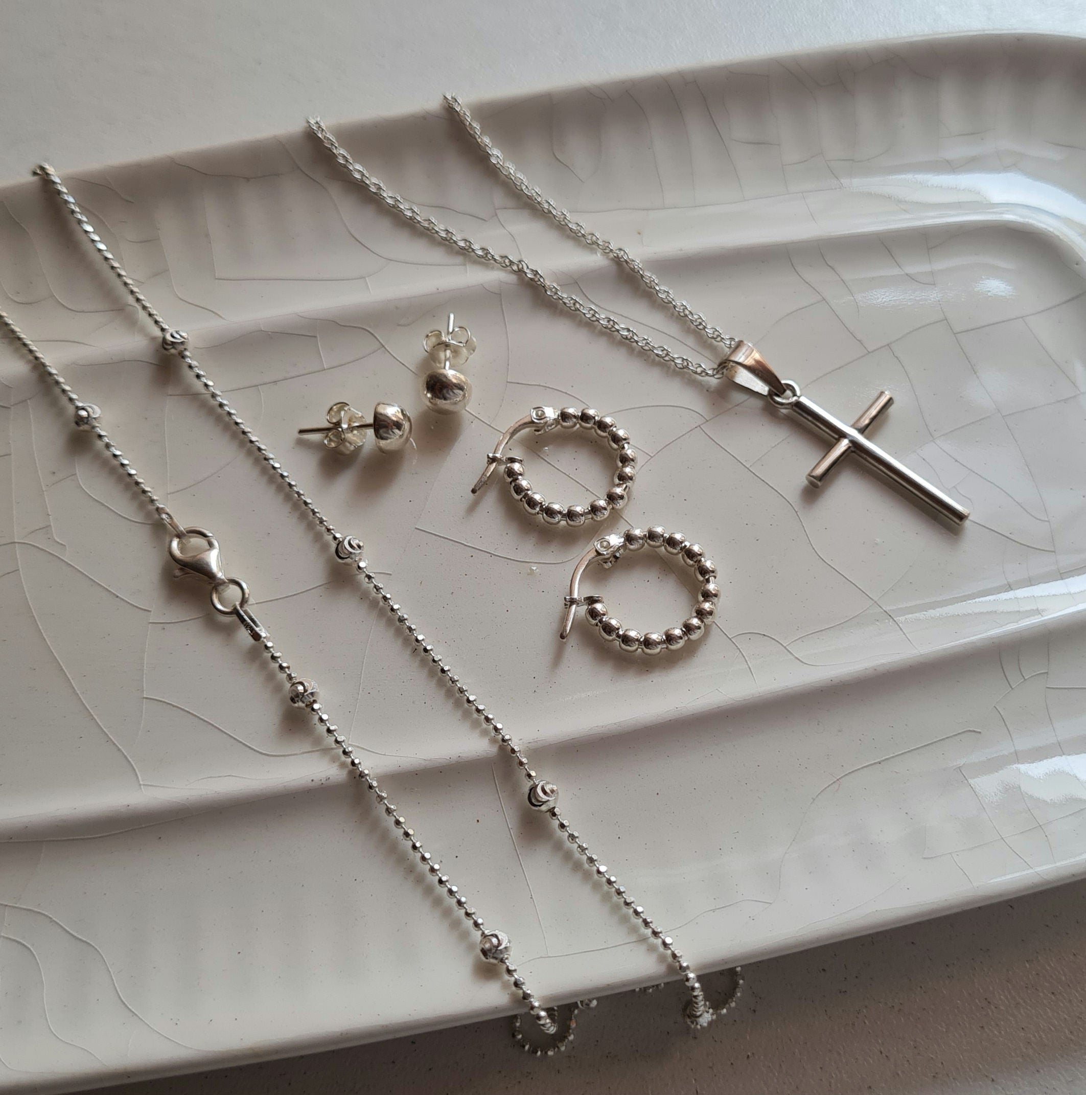 Cadena Cruz Minimalista - Plata 925/950
