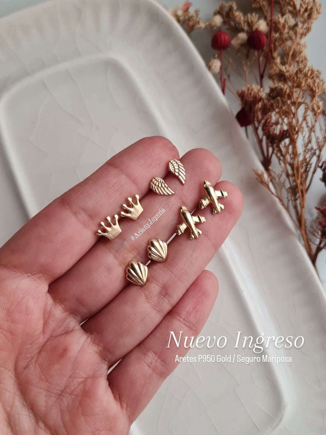Aretes Alas Mini - P950 Gold