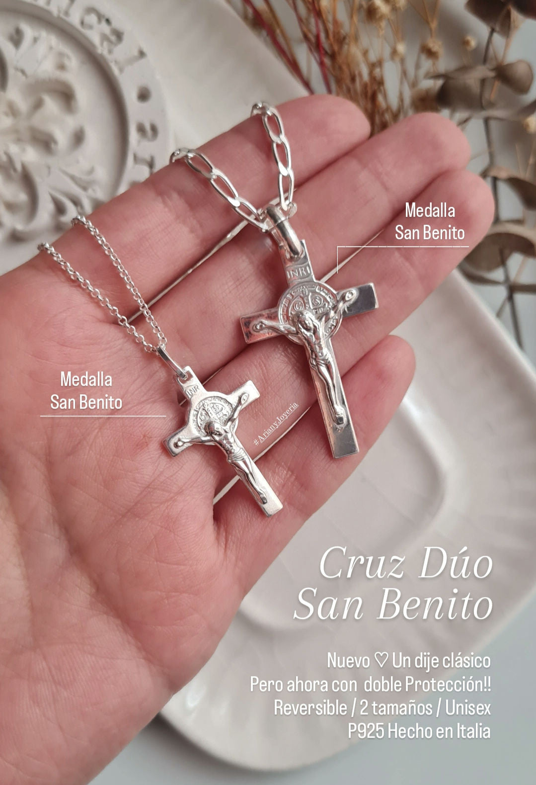 Cadena Cruz San Benito - P925/950
