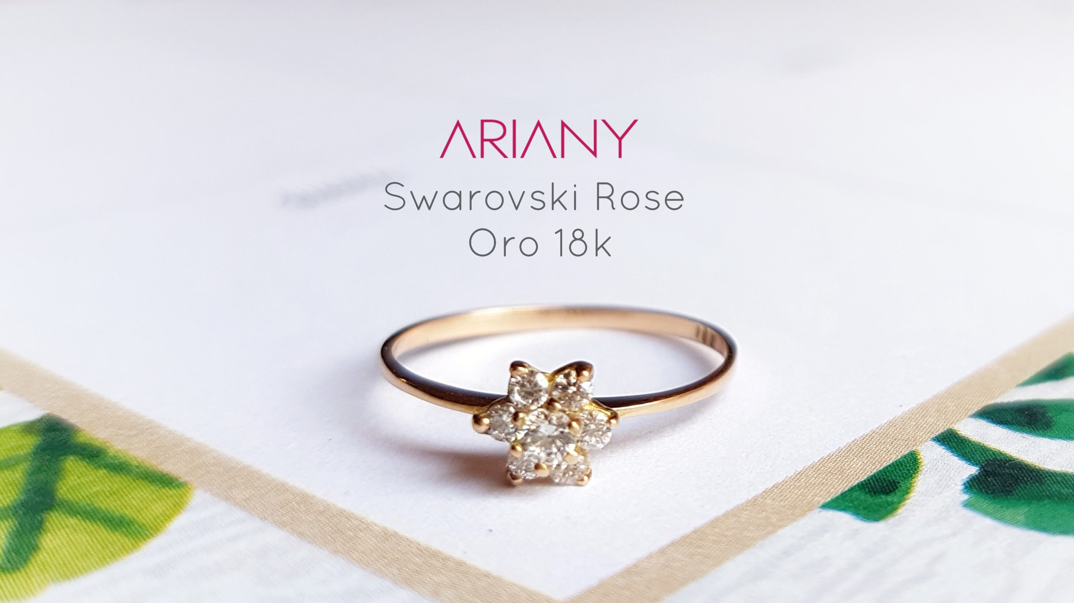 Anillo Roseta Swarovski - Oro 18k