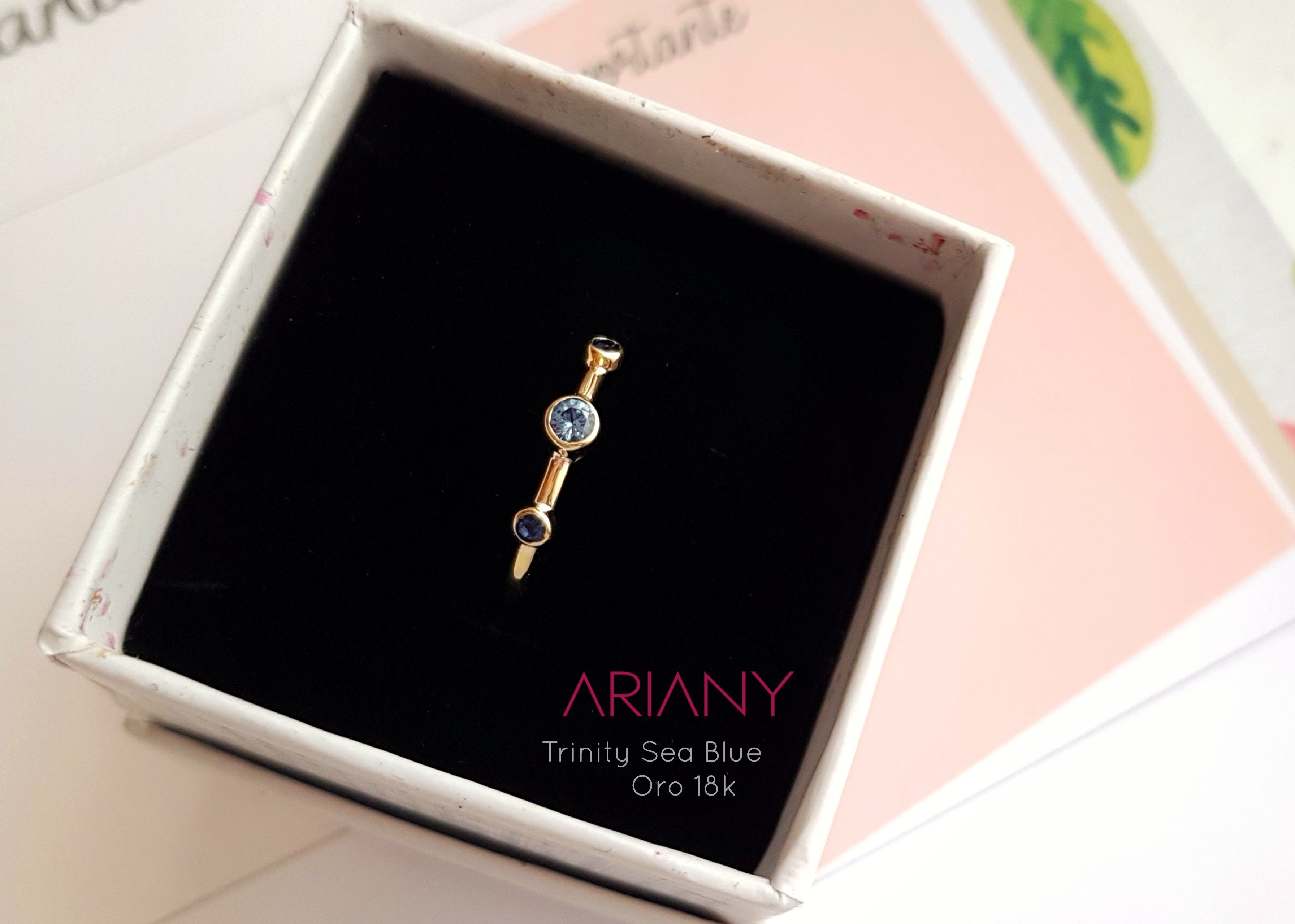 Anillo Tanzanita & Zafiro Trinity Sea Blue - Oro 18k