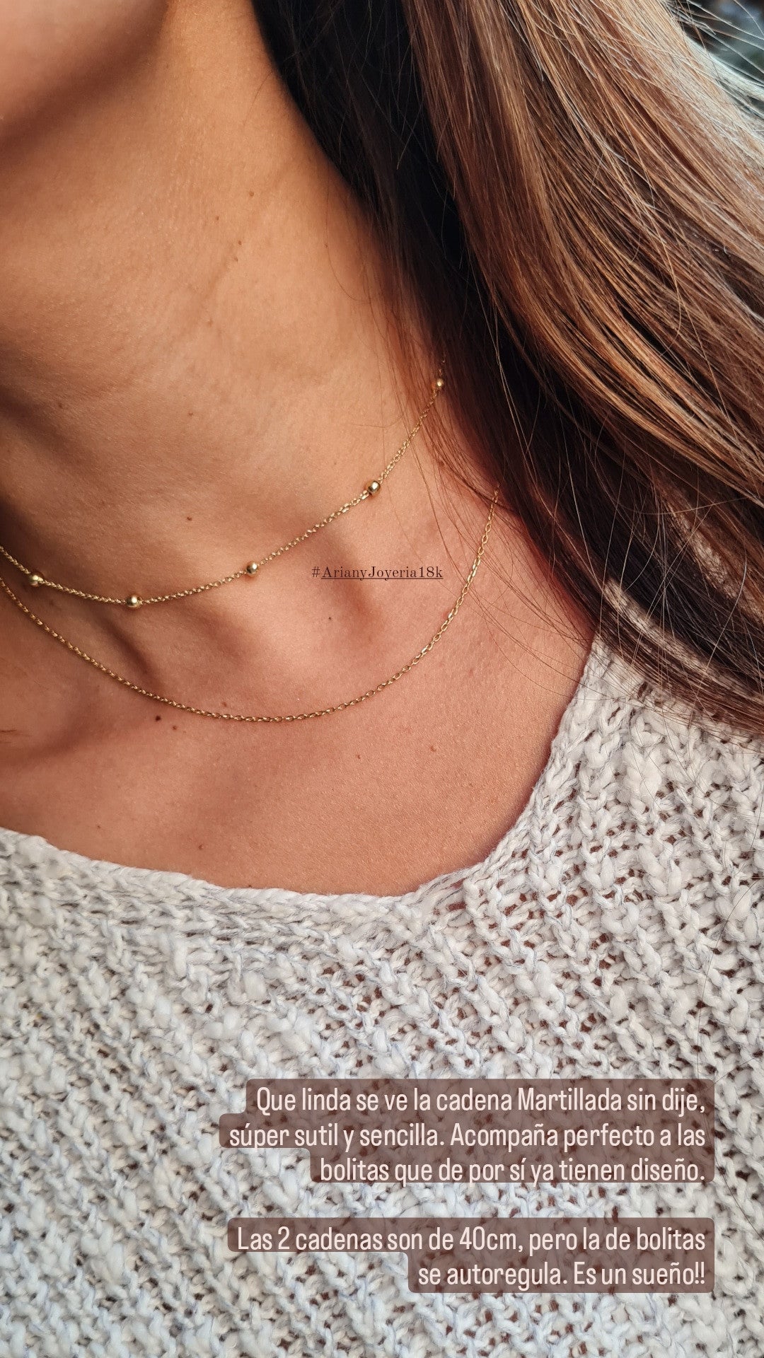 Cadena Satelite Bolas - Oro 18k