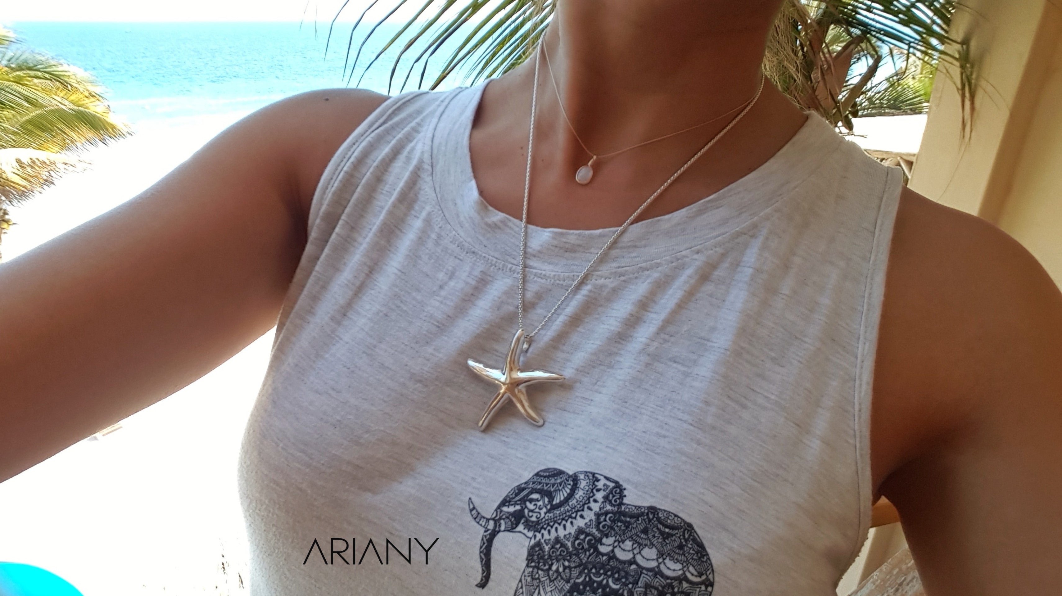Juego Luxury Starfish (Cadena, dije y aretes) - Plata 950