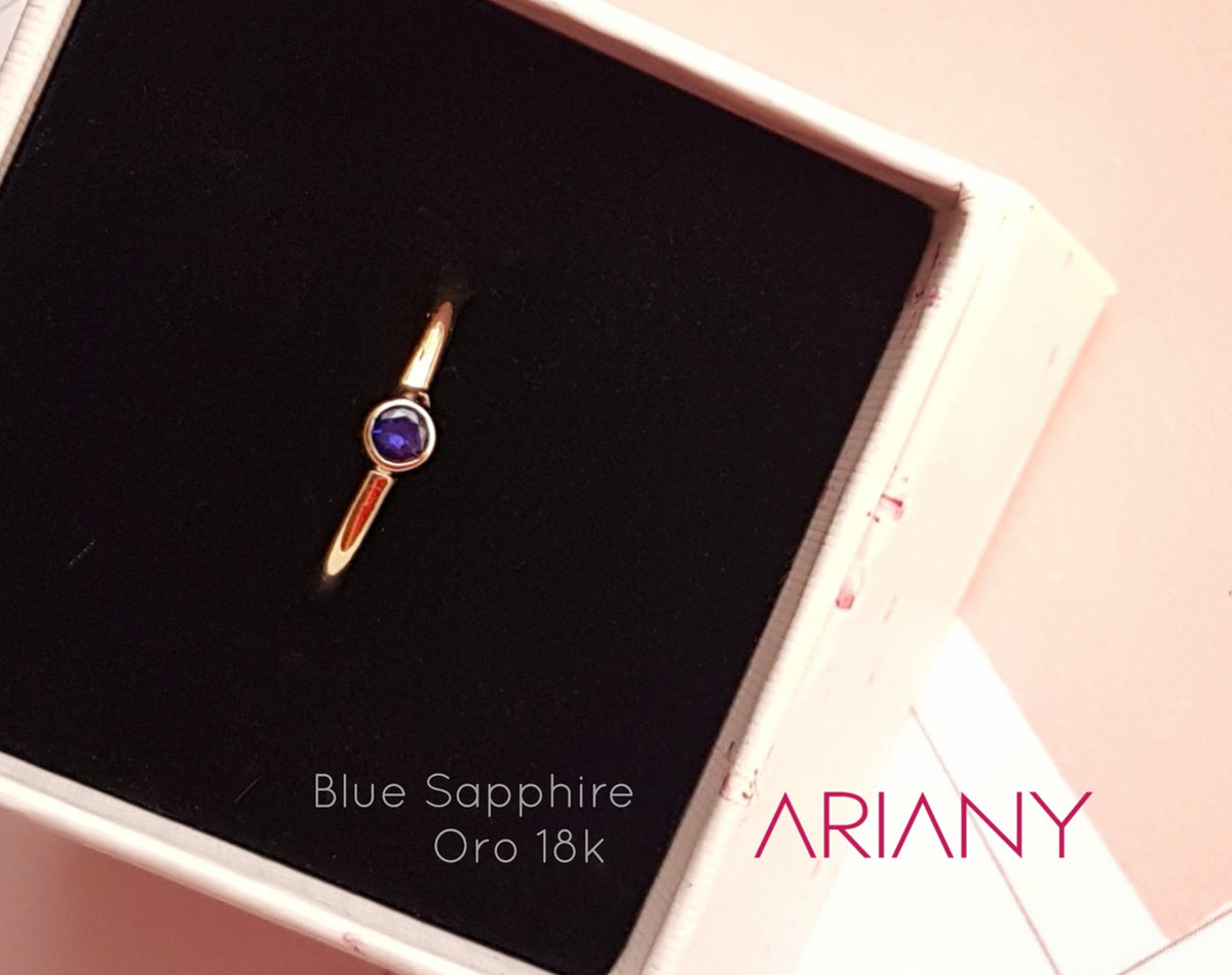 Anillo Zafiro Azul Sparkle  - Oro 18k