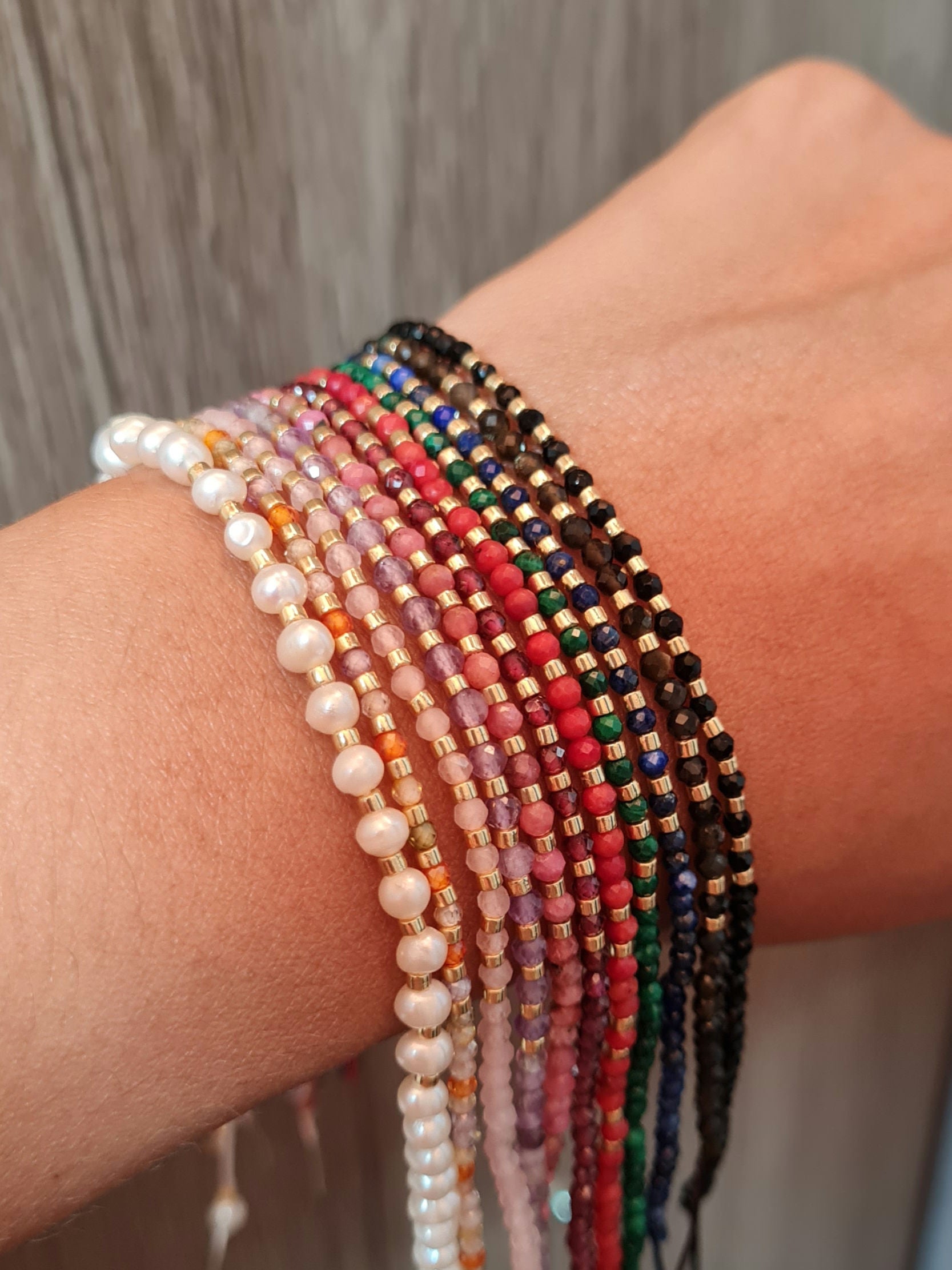 Pulsera Piedras Naturales & Miyuki Beads - Golden