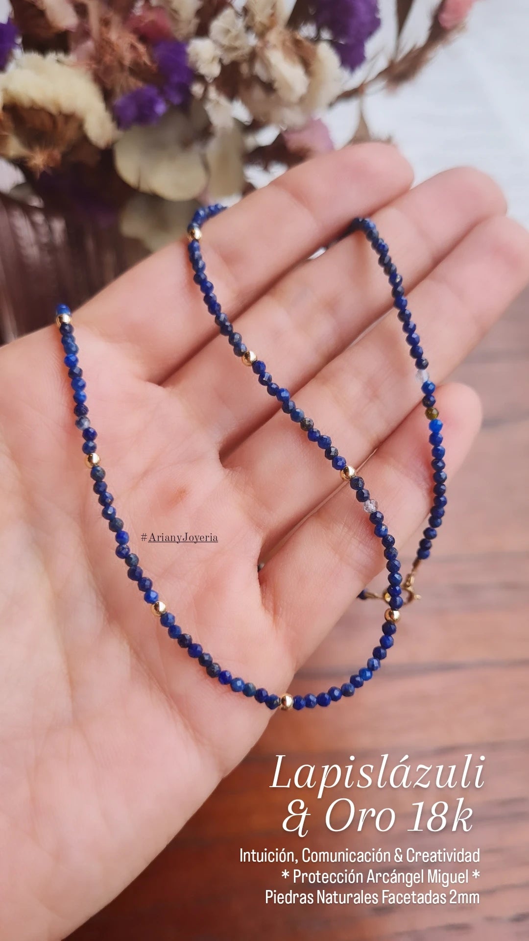Gargantilla Energy Lapislazuli: Comunicacion e Intuición - Oro 18k