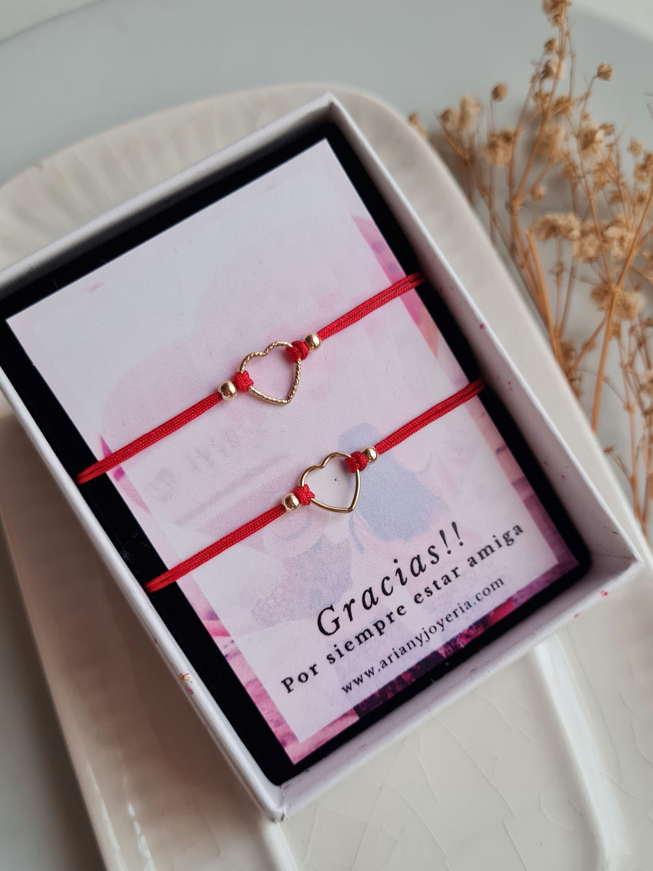 Pack x2: Pulsera Corazón - GF 14k
