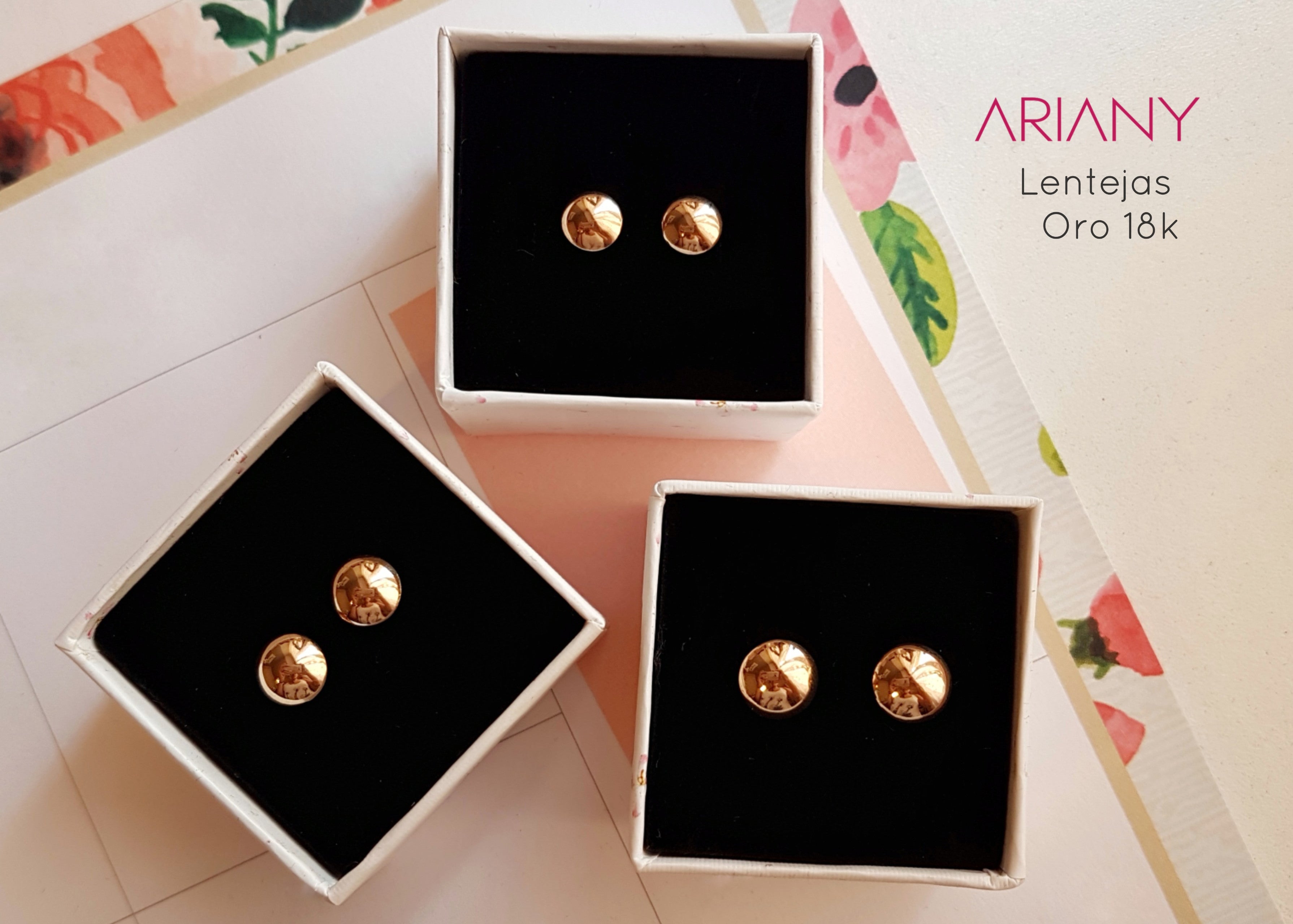 Aretes Lentejas - Oro 18k