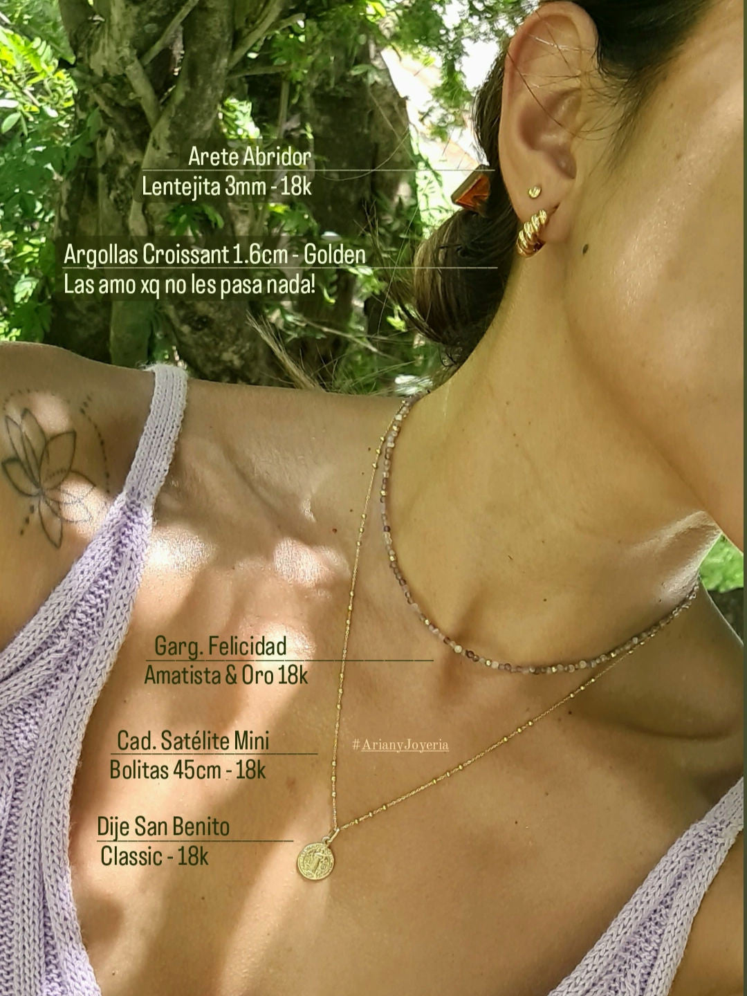 Gargantilla Energy - Amatista: Felicidad & Transmutación - Oro 18k
