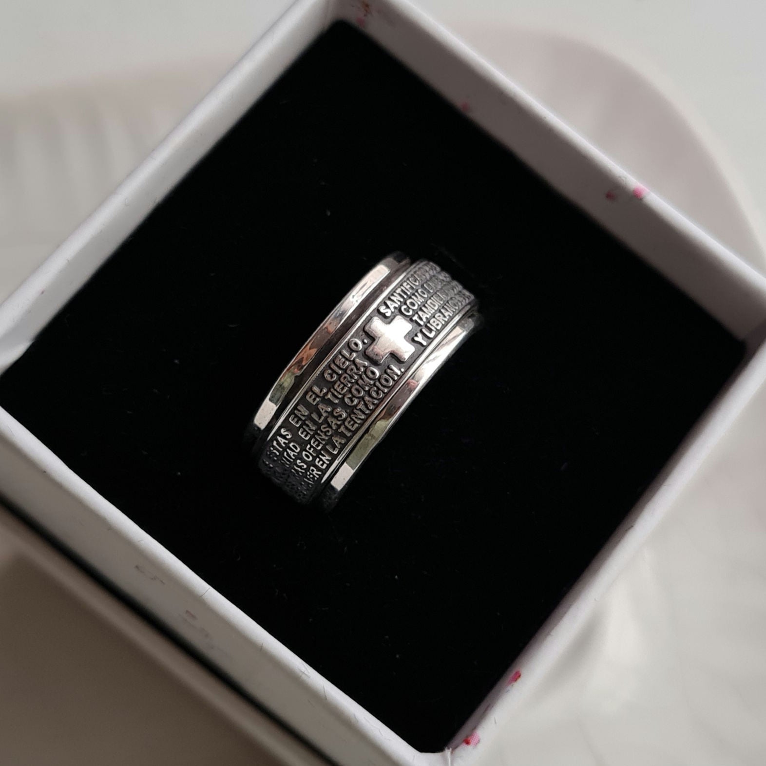 Anillo Antiestress Padre Nuestro - Plata 950