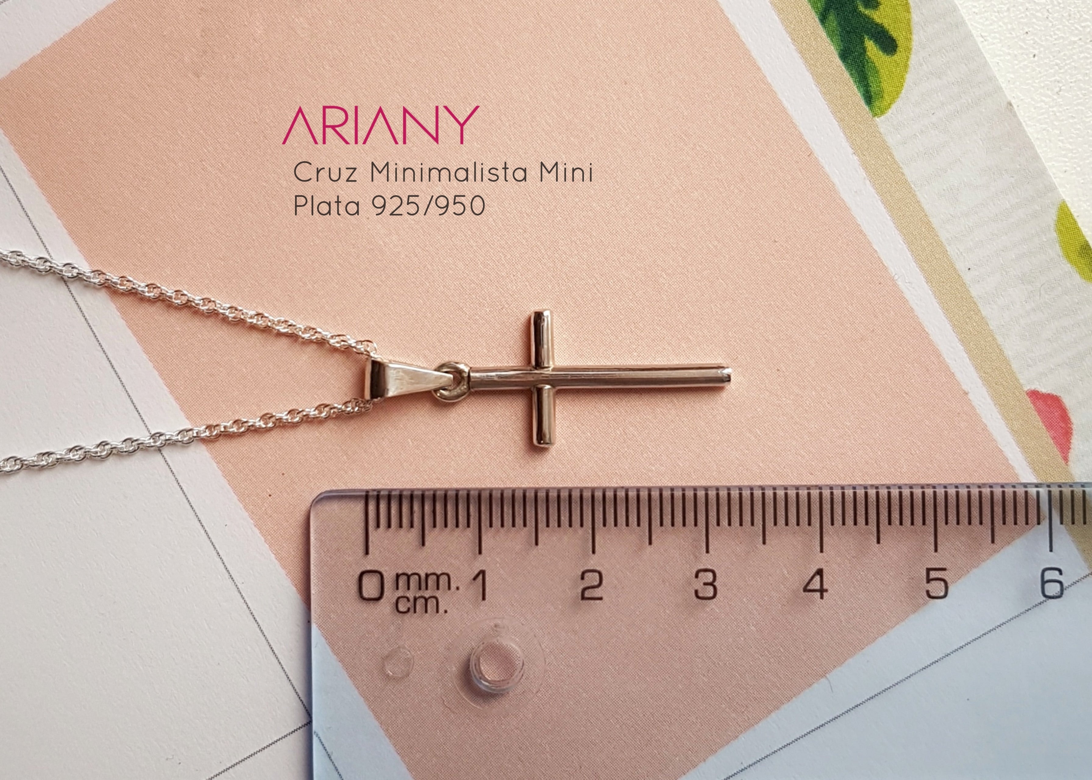 Cadena Cruz Minimalista - Plata 925/950