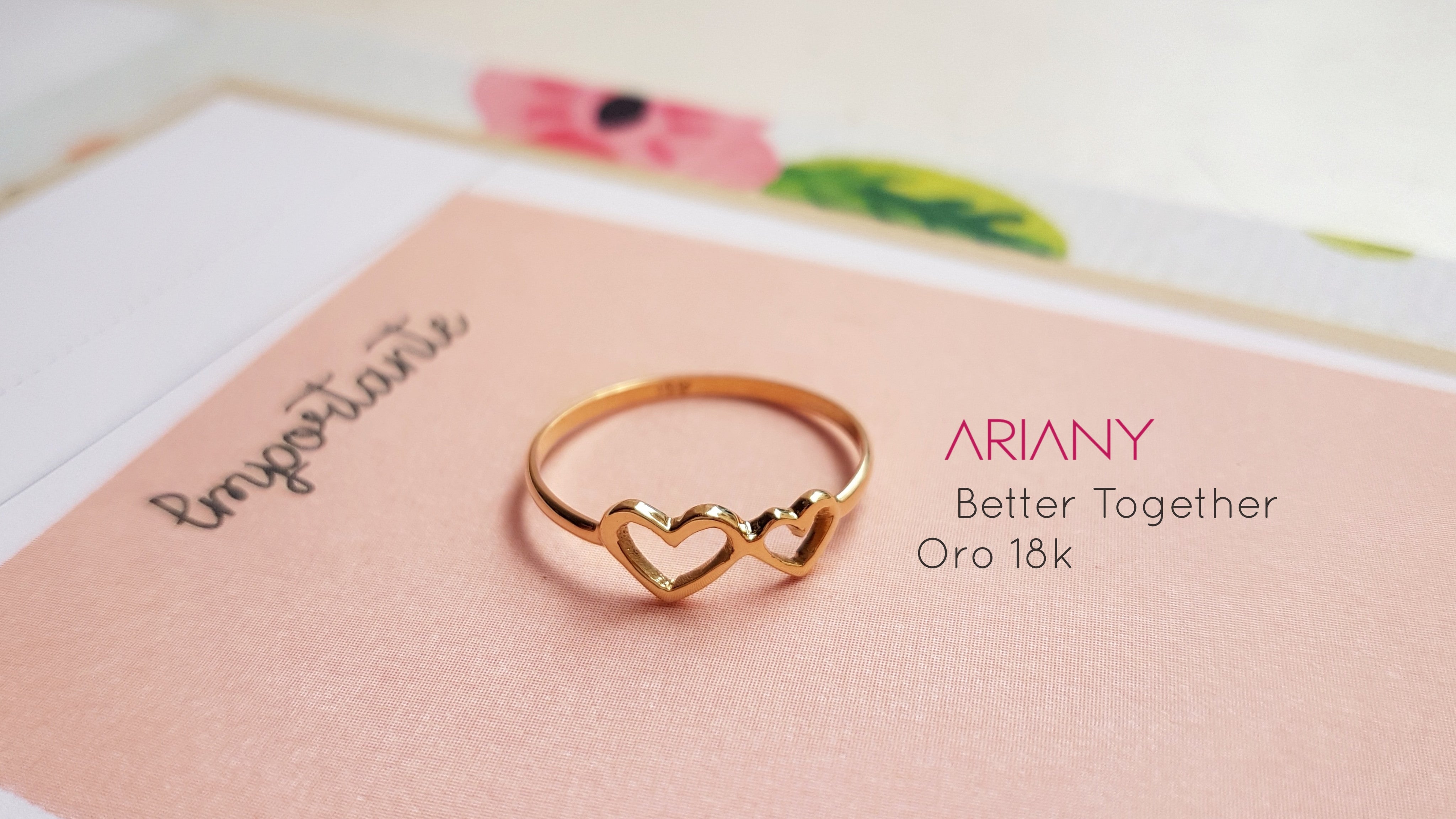 Anillo Doble Corazón Better Together - Oro 18k